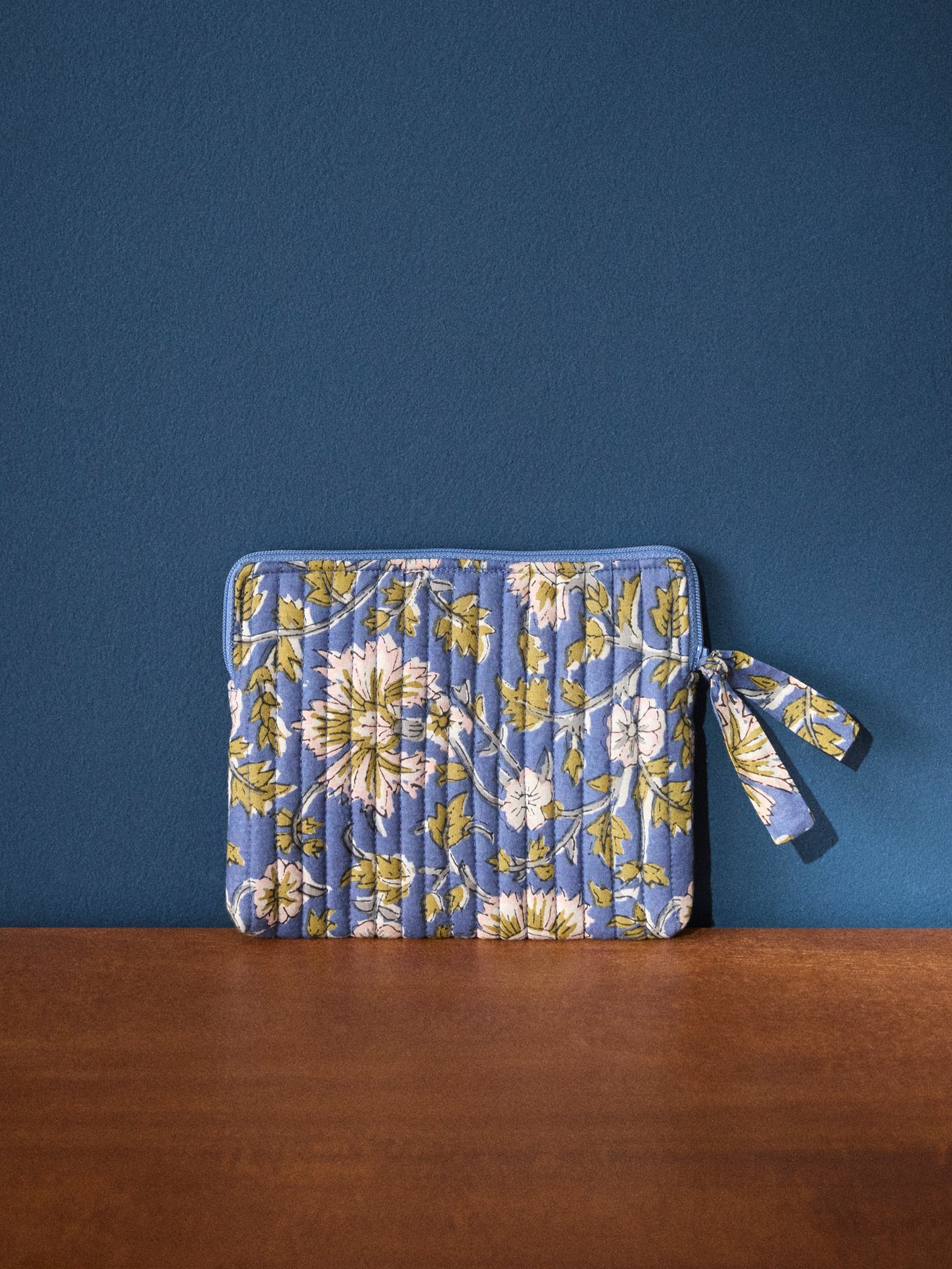 Quilted pouch made with Indian fabric