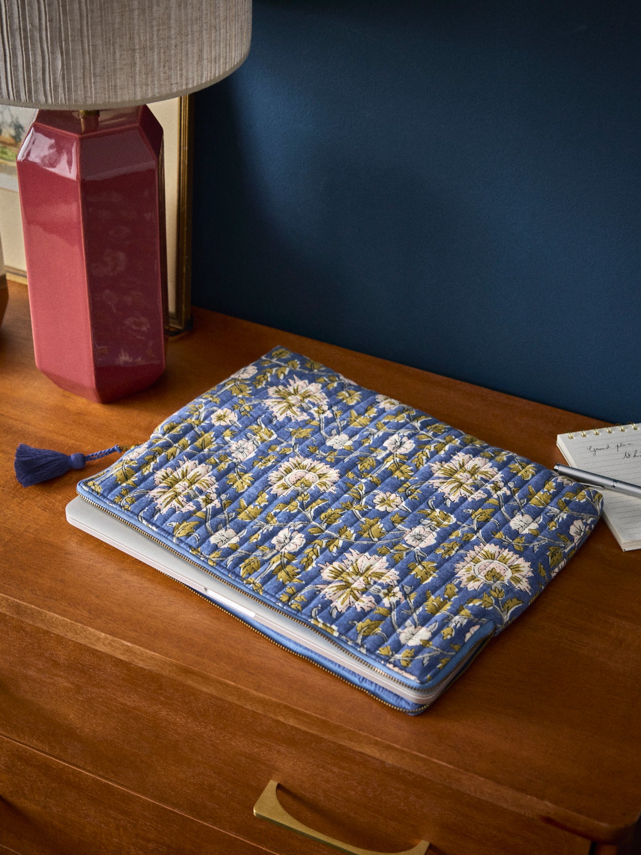 Pochette ordinateur en tissu indien