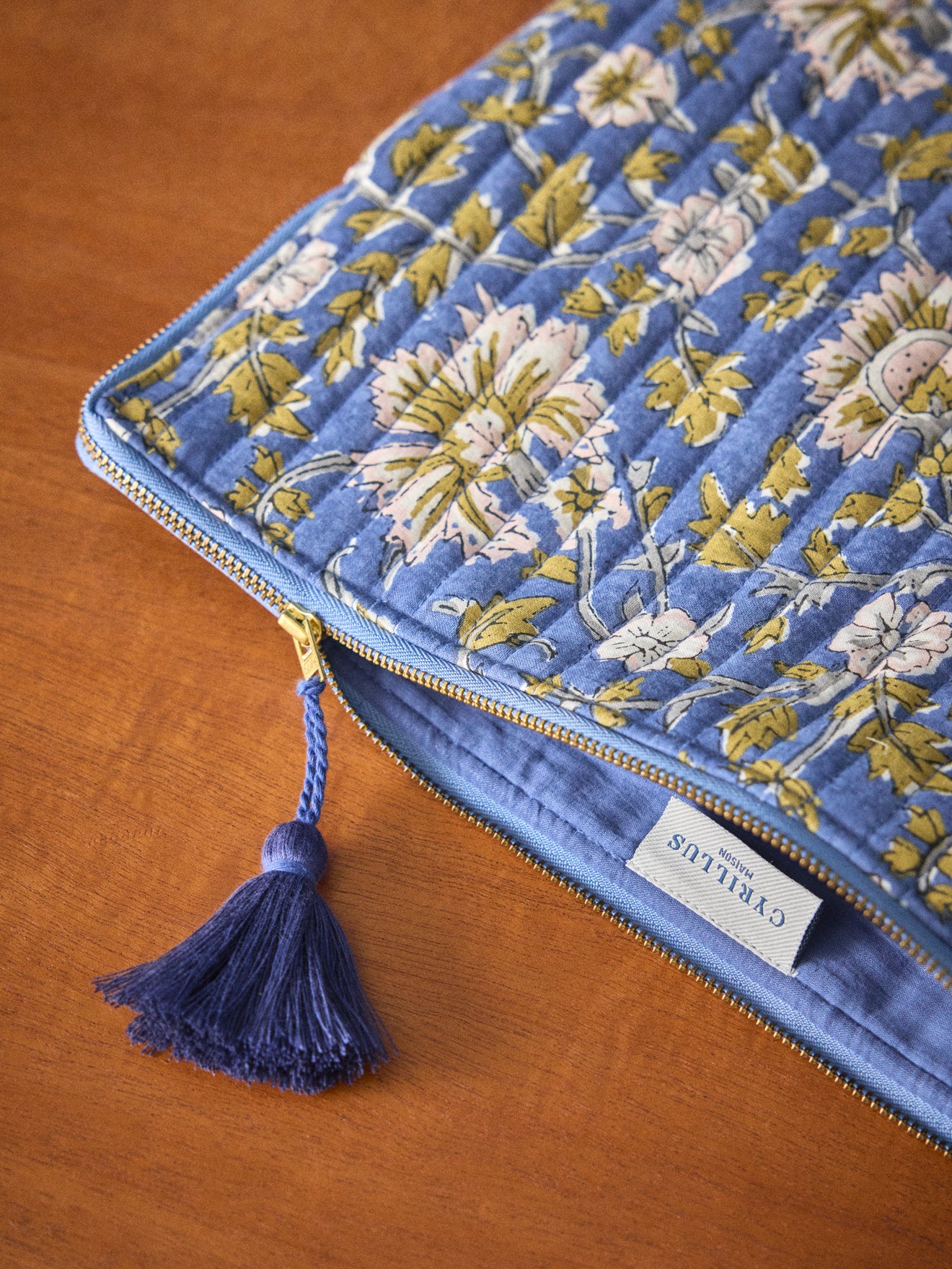 Pochette ordinateur en tissu indien