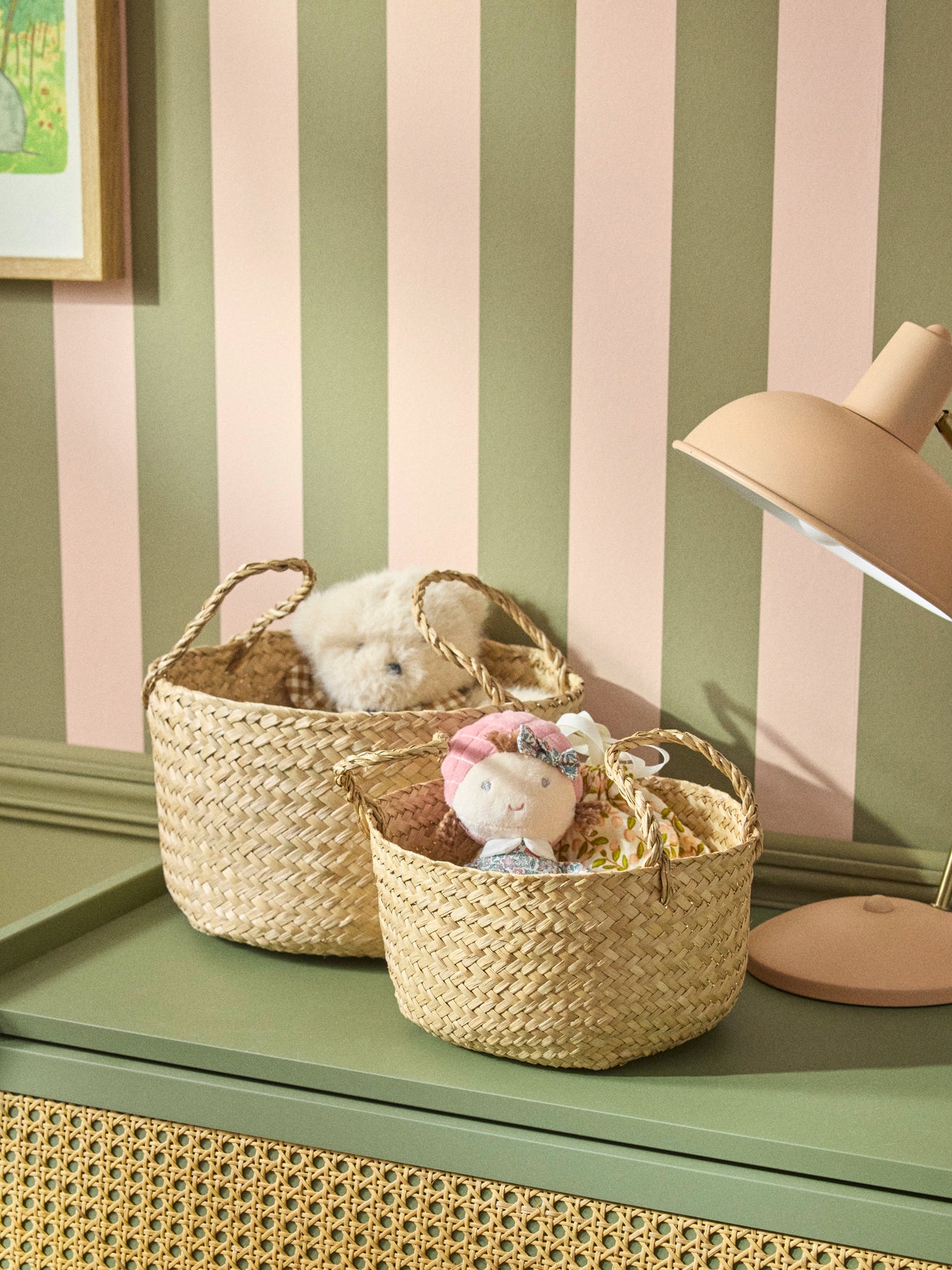 Pack of 2 wicker baskets