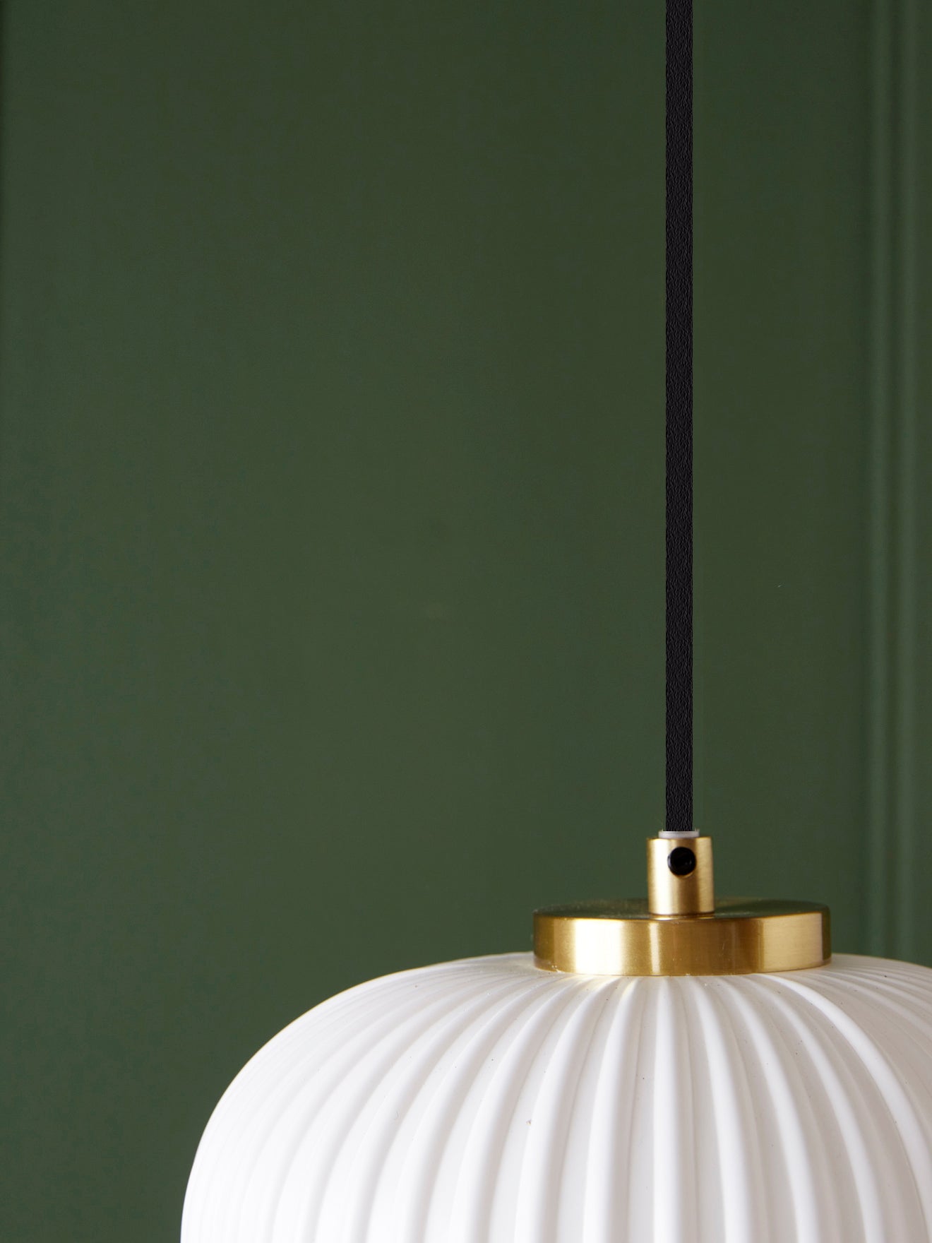 Suspension globe verre strié