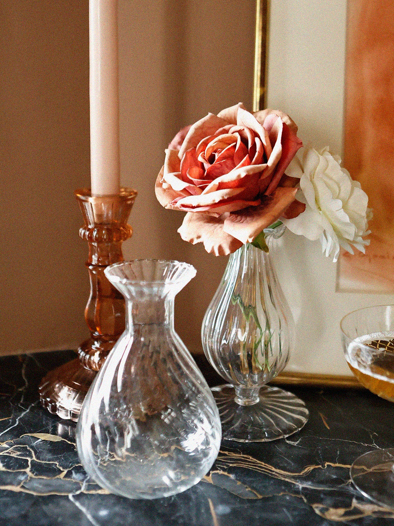 Soliflore en verre par lot de 3
