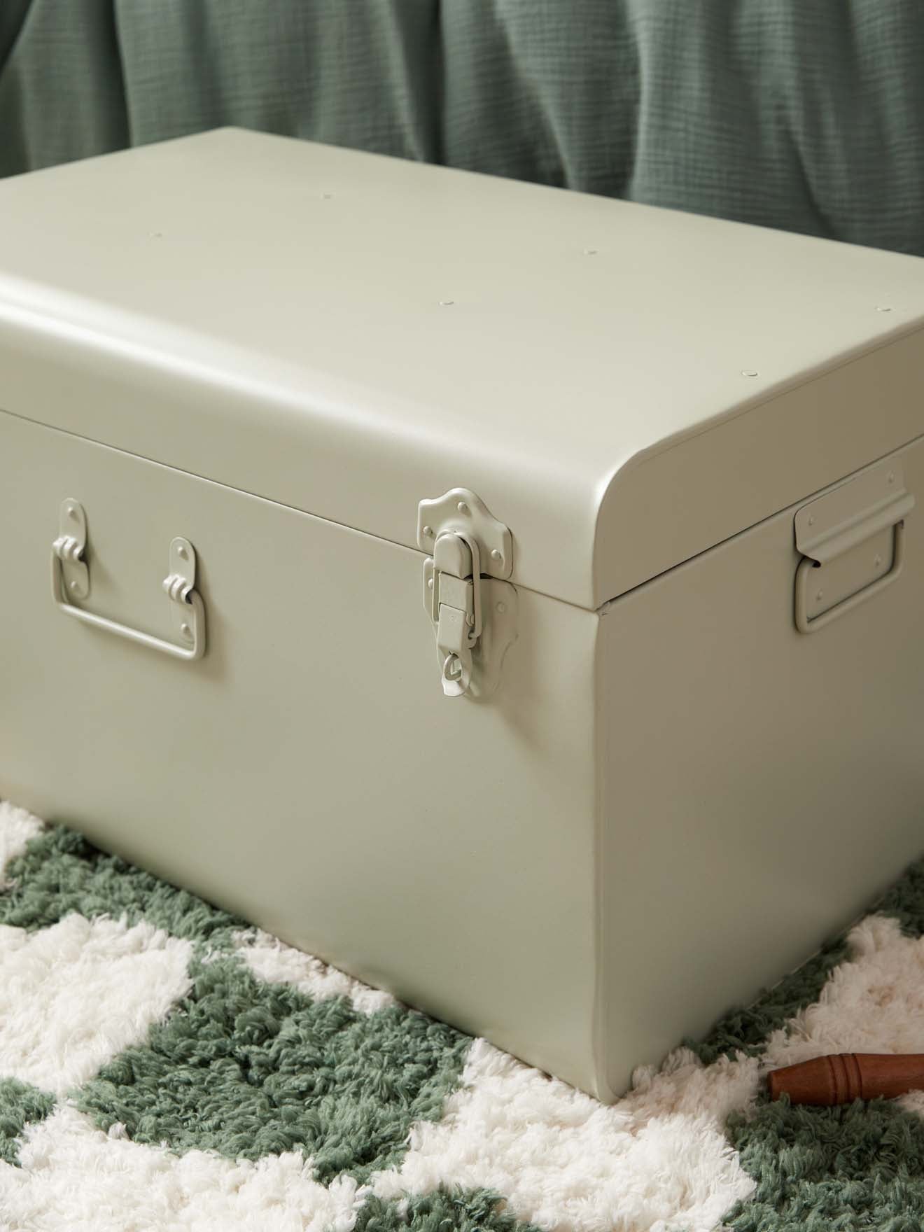 Metal storage trunk