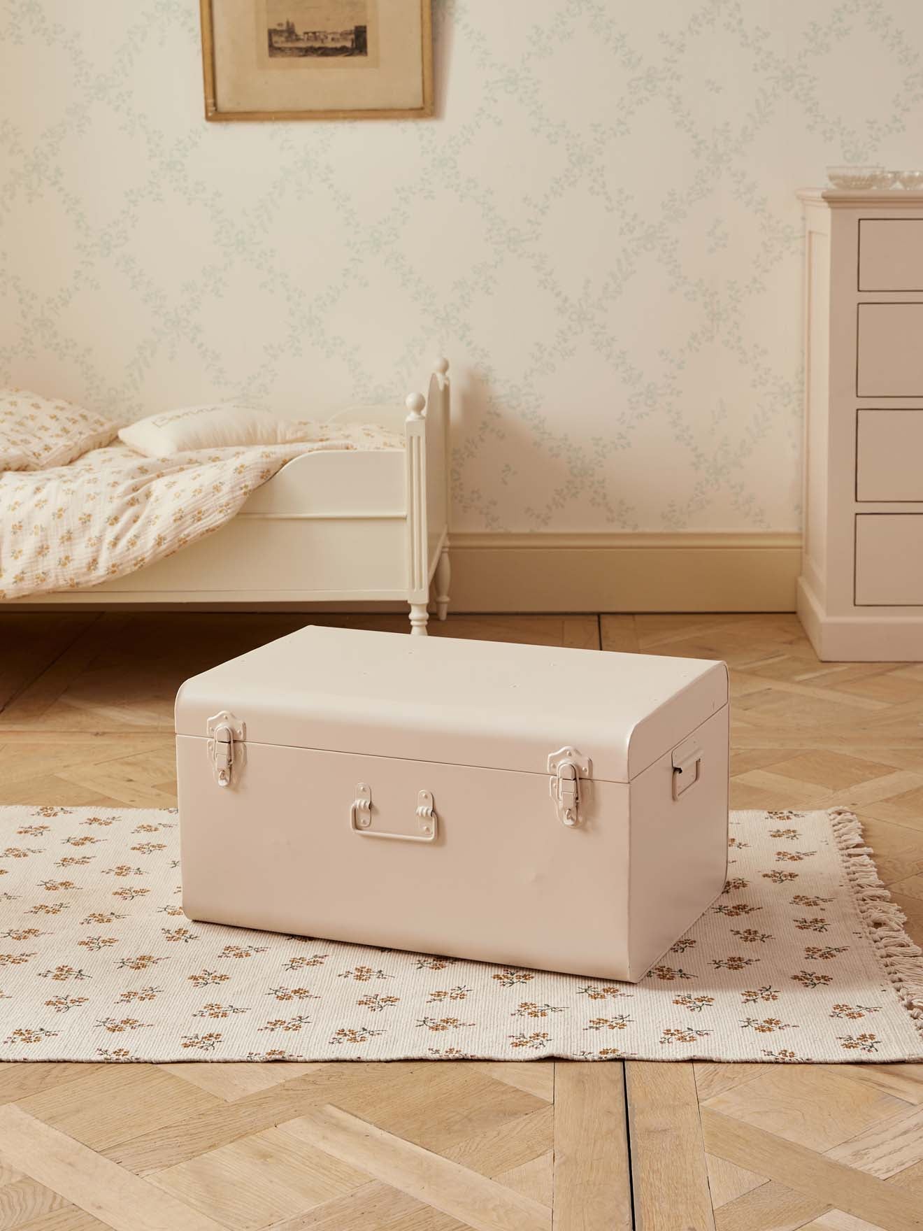 Metal storage trunk