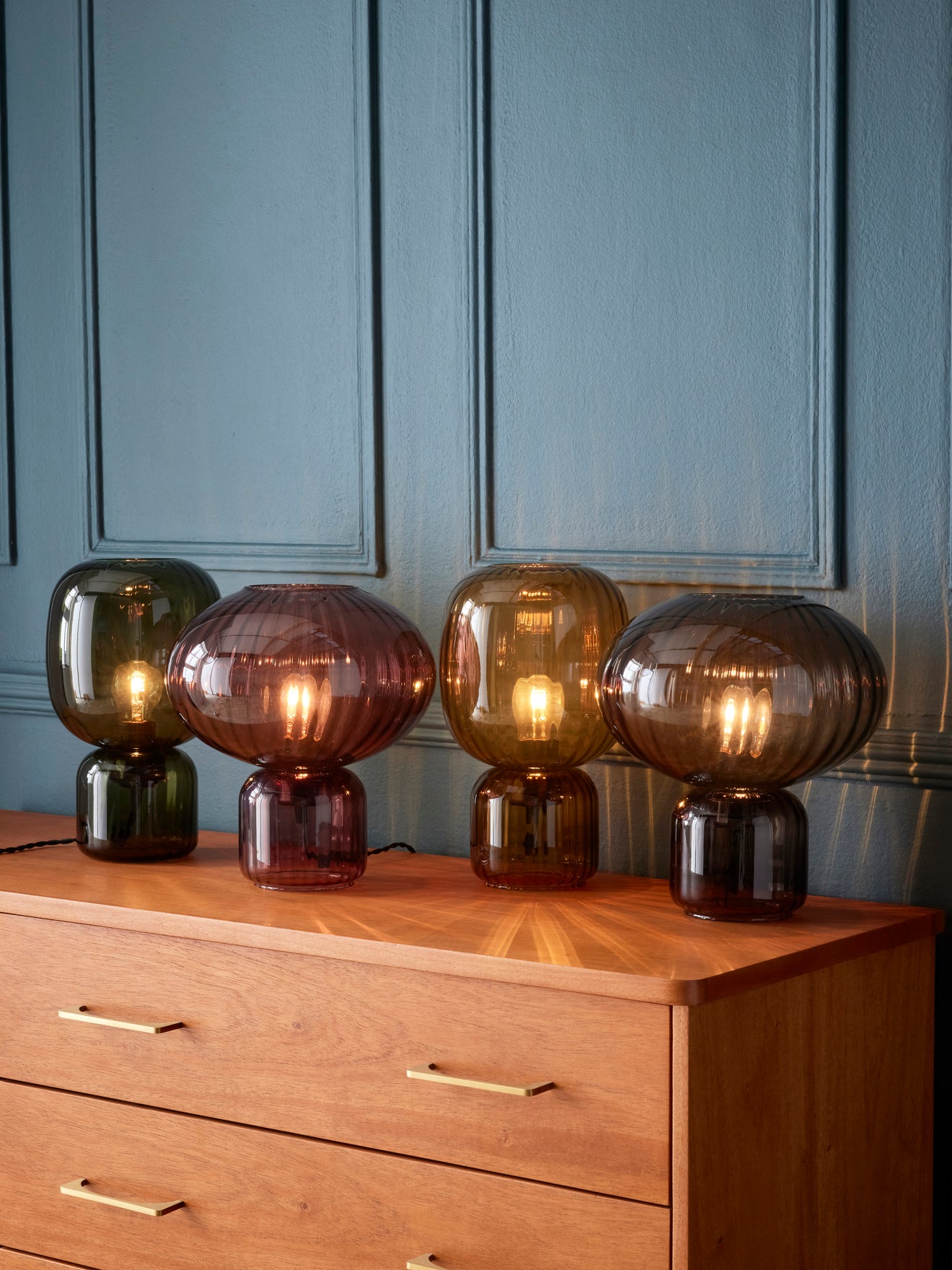 Lampe Martin en verre ciselé