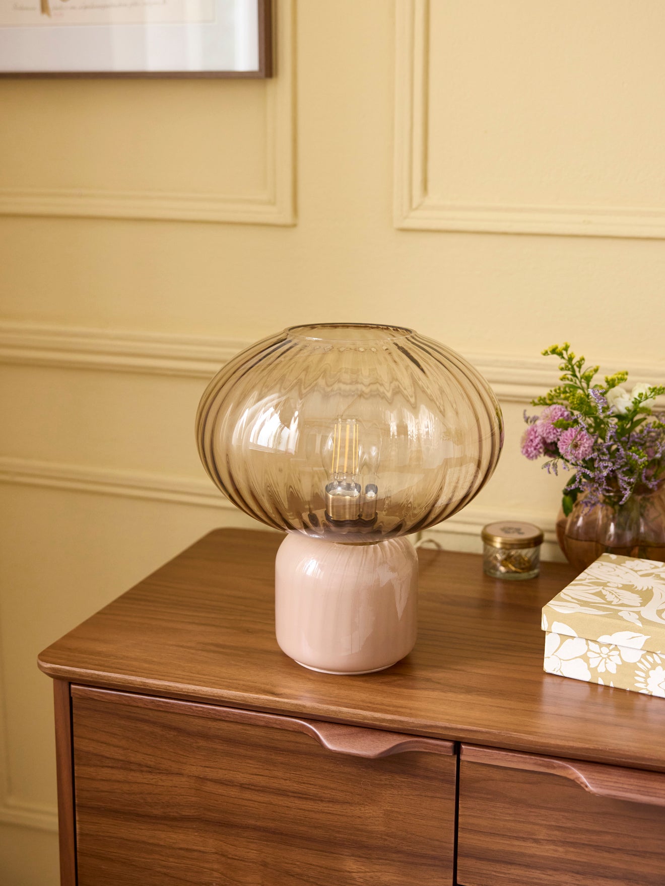 Lampe Martin en verre ciselé