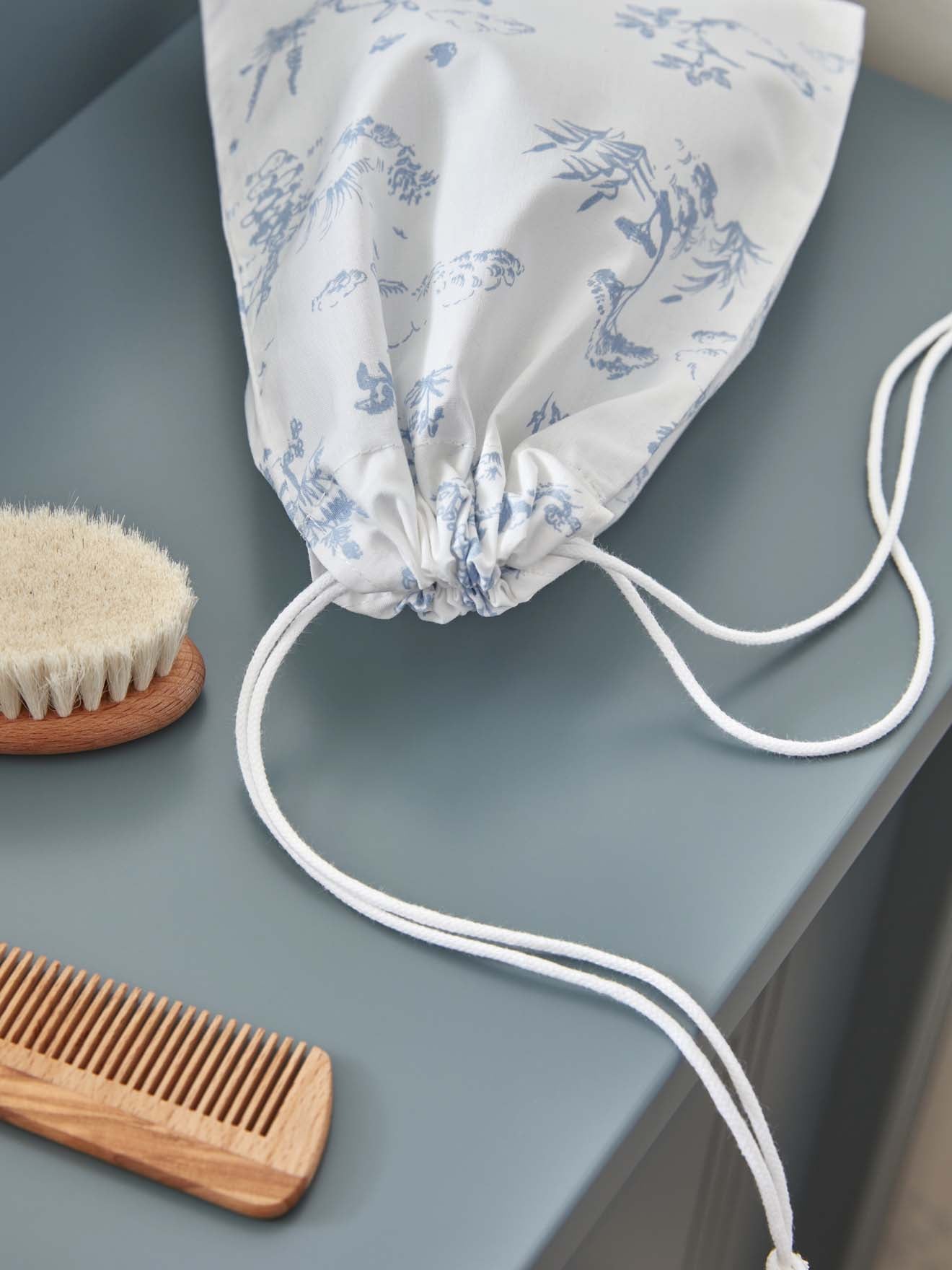 Baby's wooden brush and comb