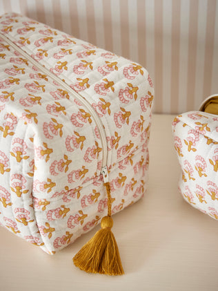 Toiletries case in Indian fabric
