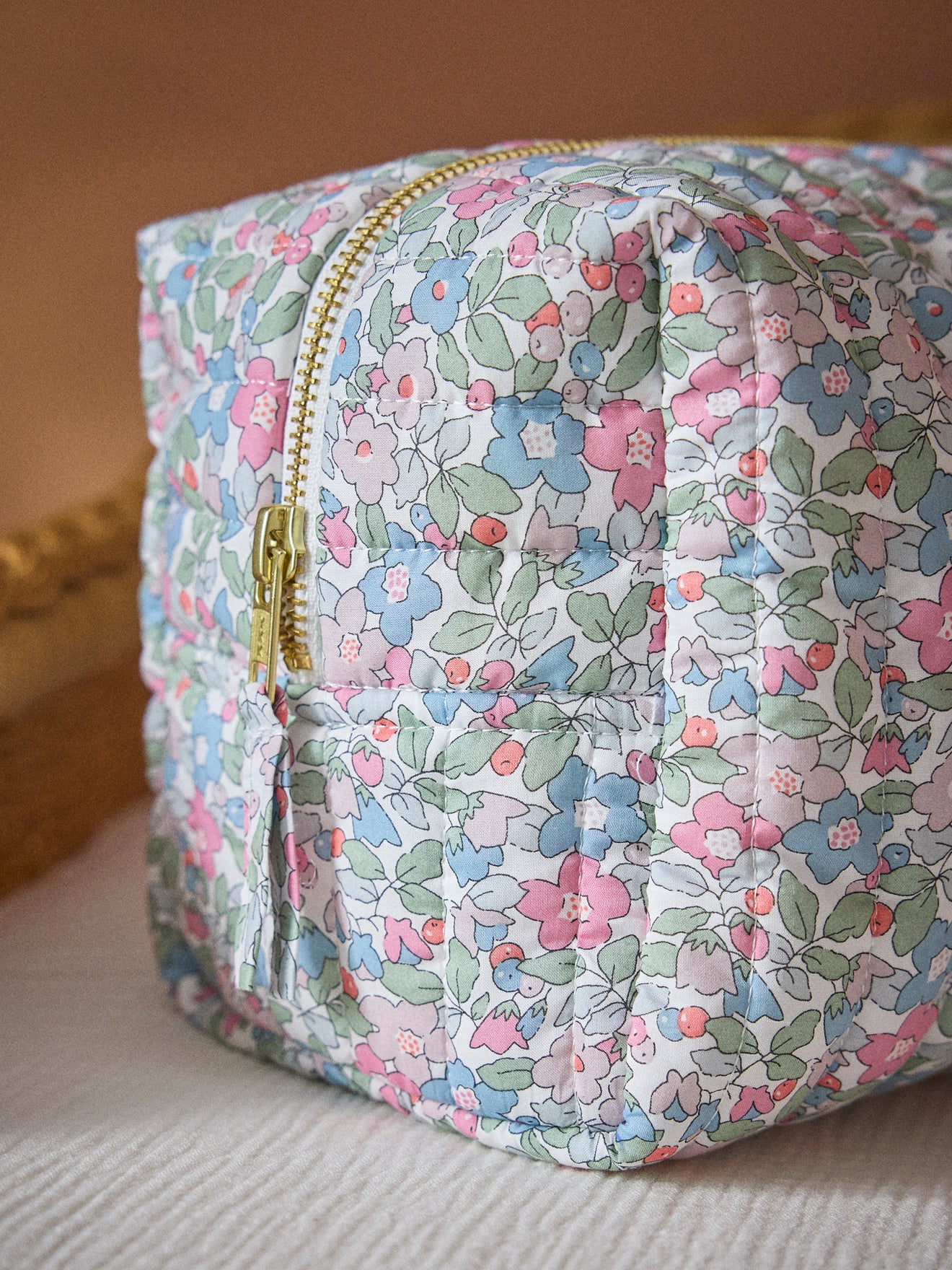 Toiletries bag made with Liberty fabric