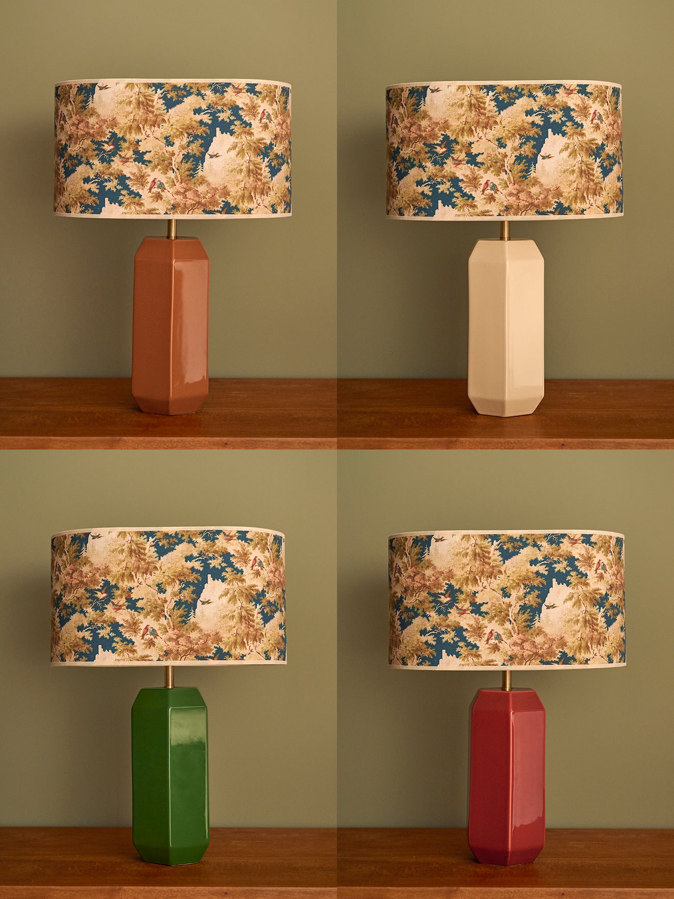 Oval floral-print lampshade - Large