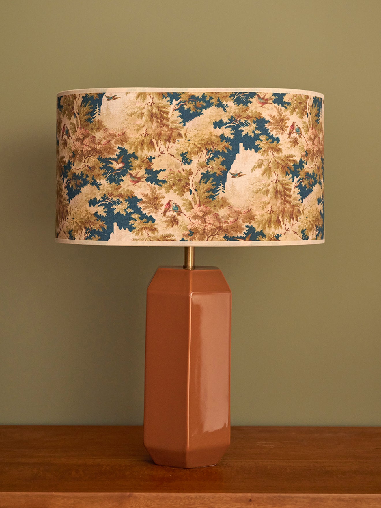 Oval floral-print lampshade - Large
