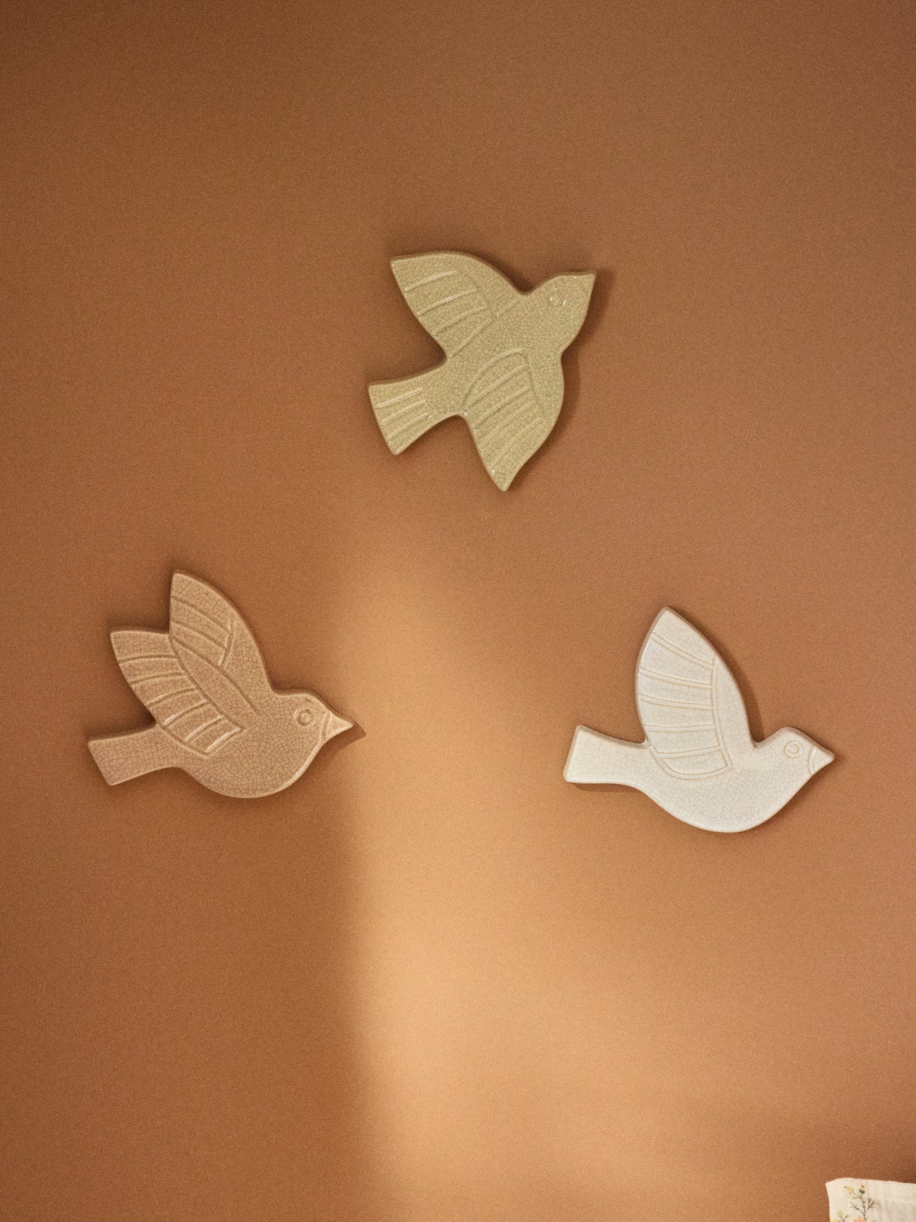 Set of 3 ceramic birds