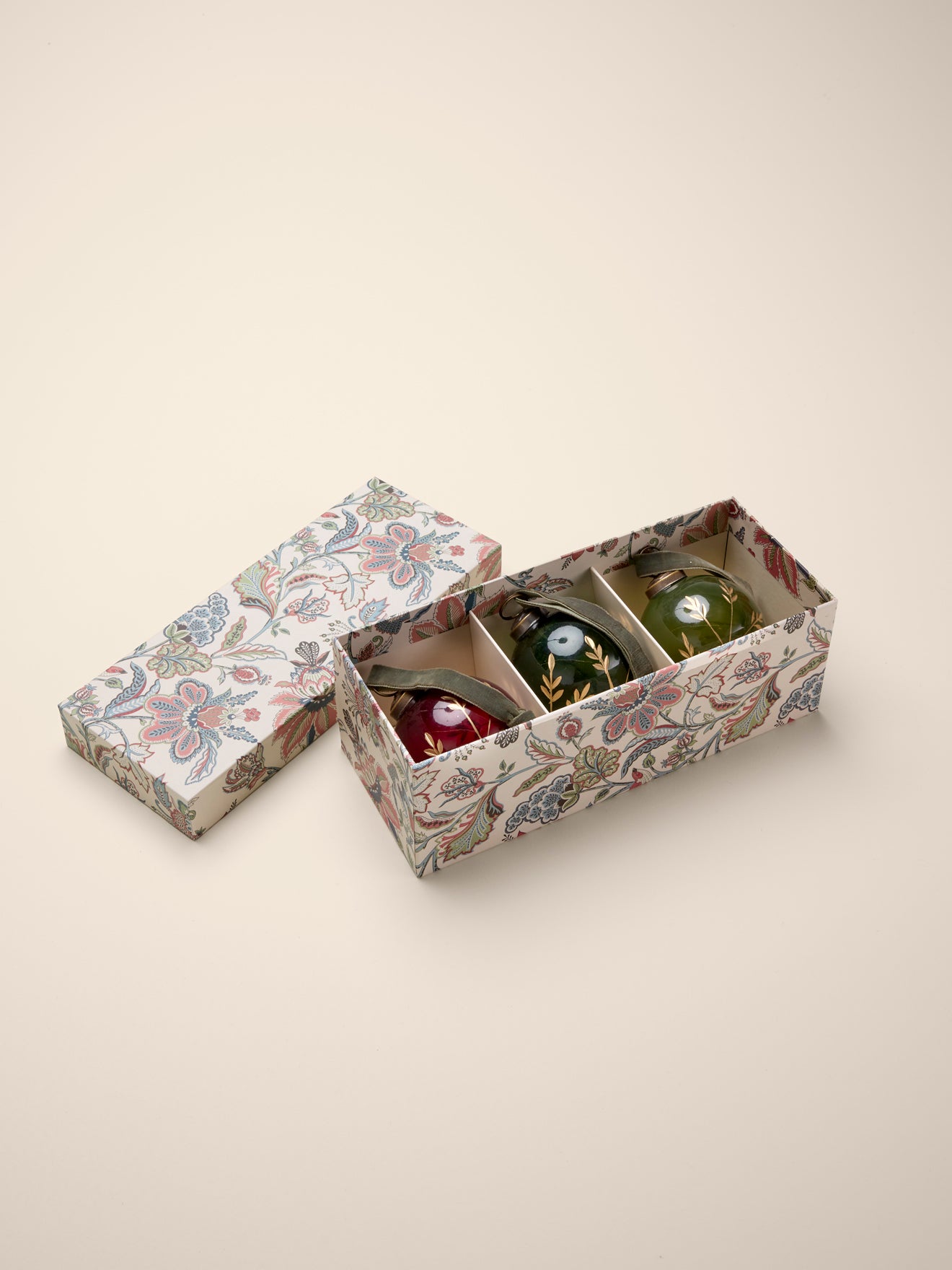 Boule de Noël en verre peinte à la main par lot de 3