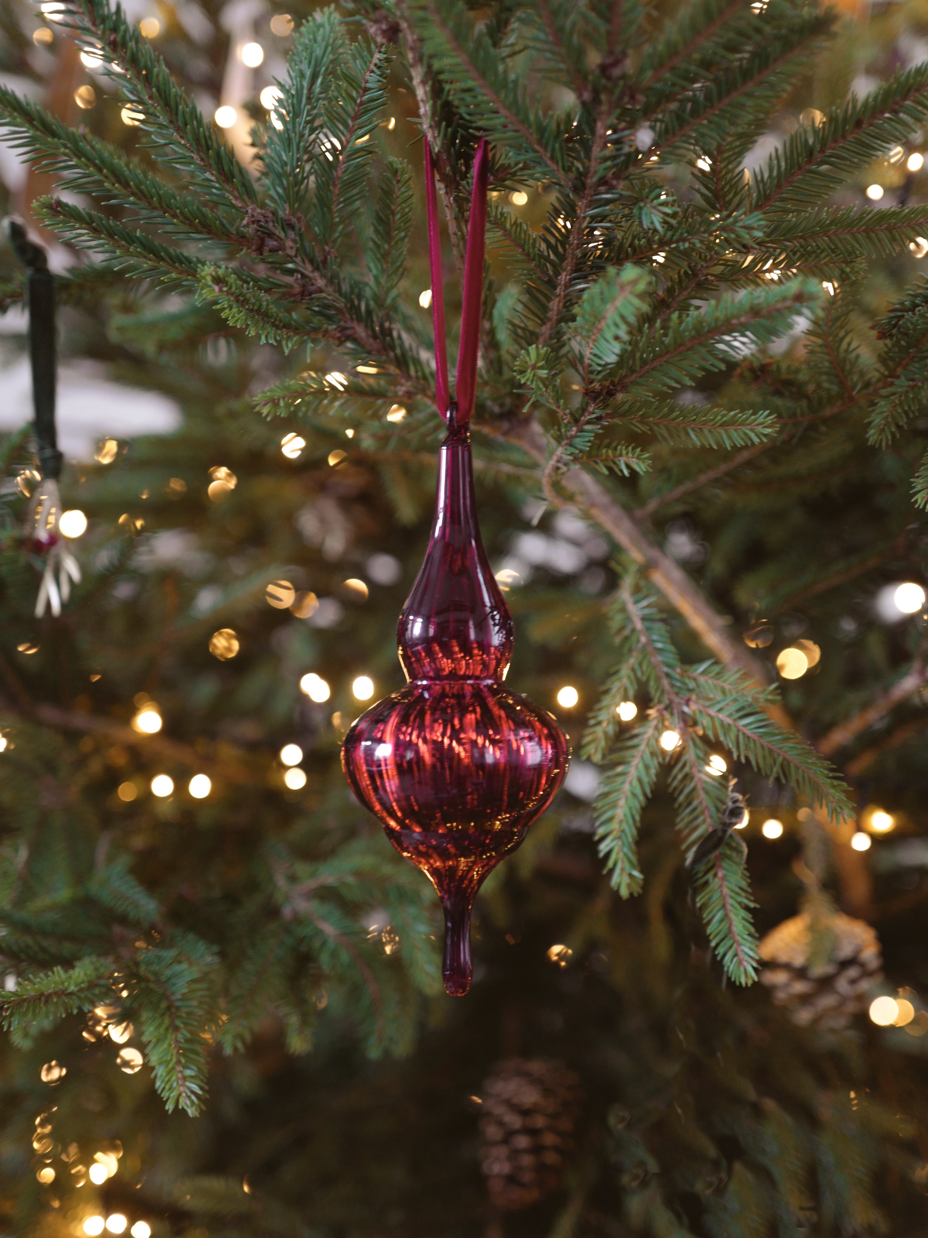 Décoration de sapin "goutte" en verre par lot de 3