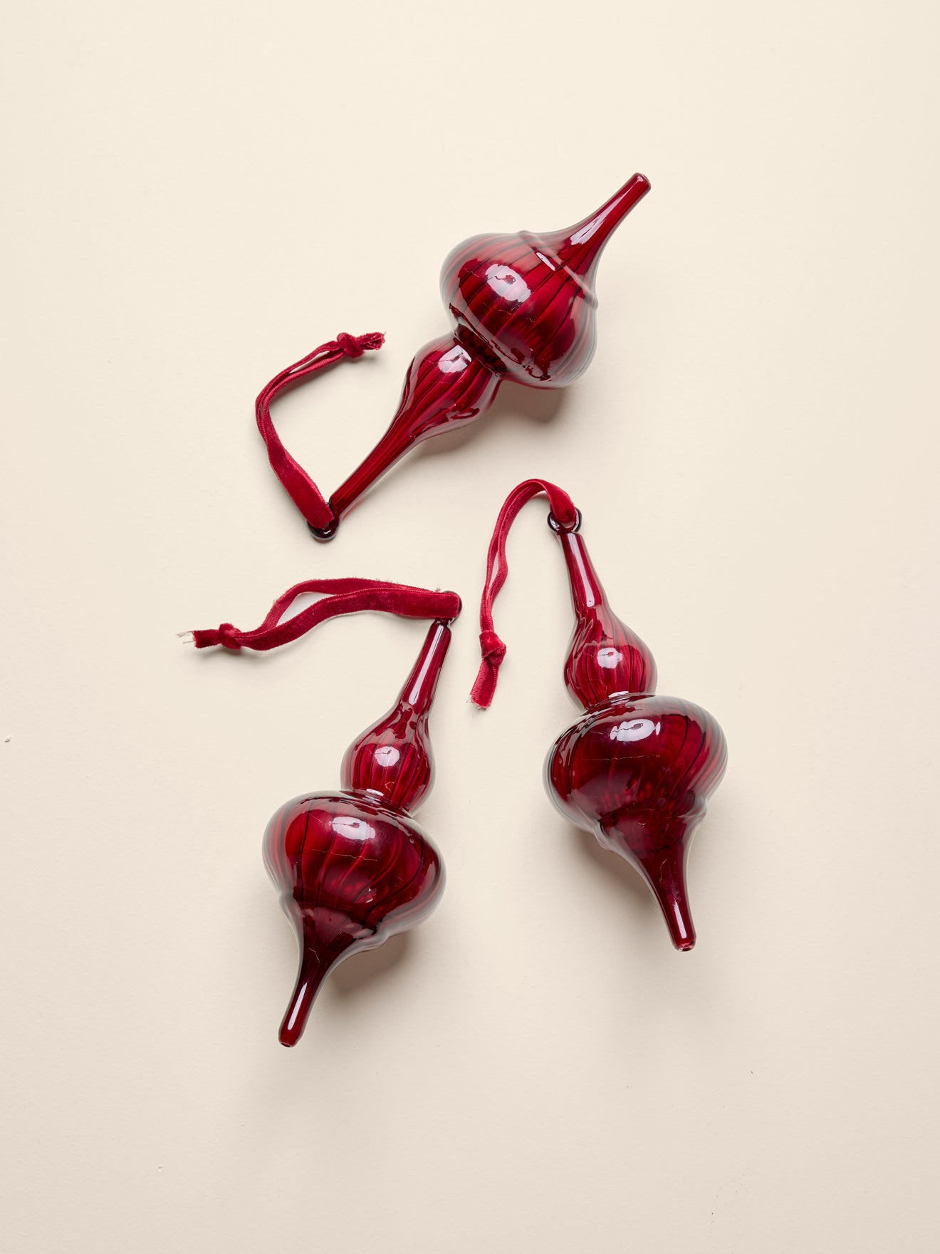 Décoration de sapin "goutte" en verre par lot de 3