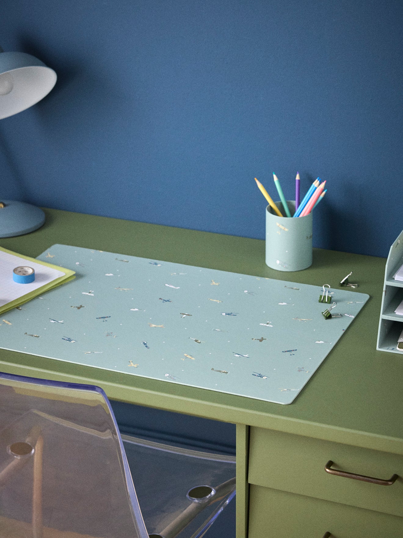 Printed paper desk mat