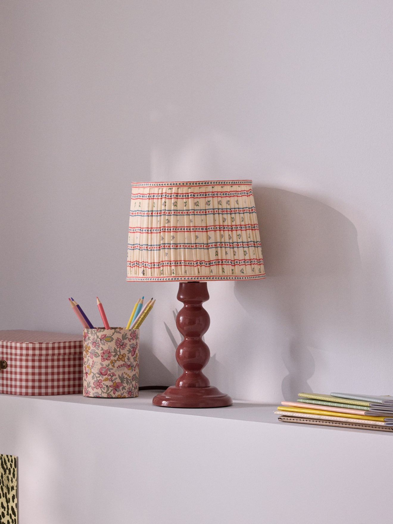 Pleated Marine print lamp shade - small