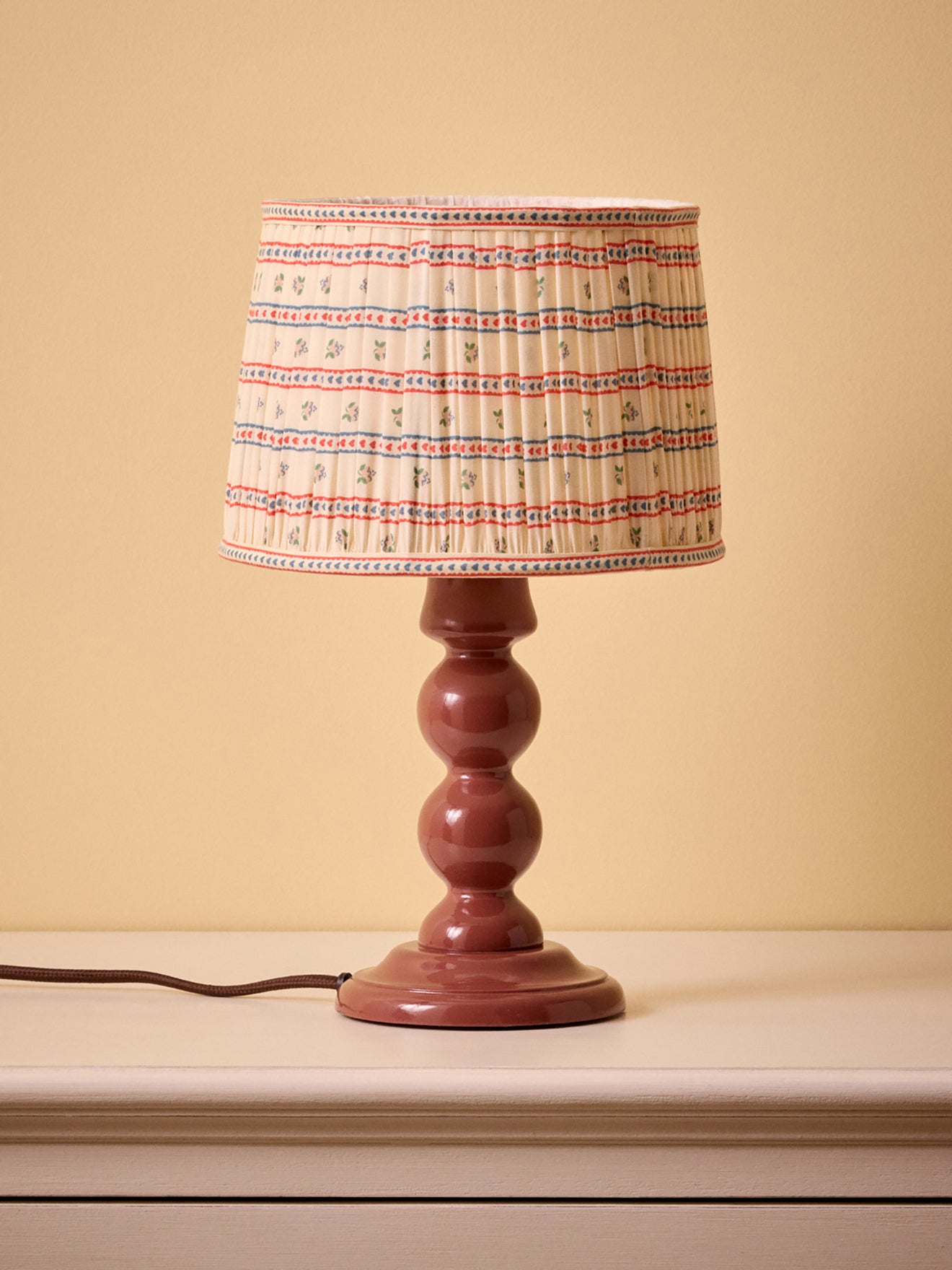 Pleated Marine print lamp shade - small
