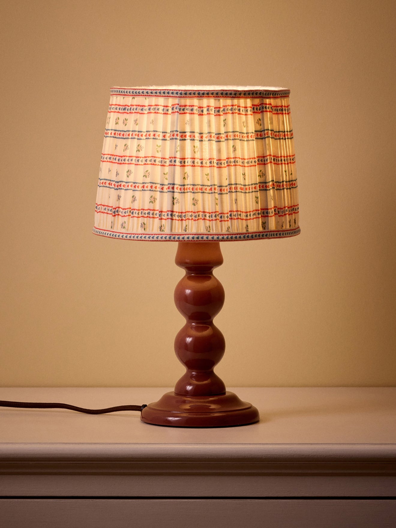 Pleated Marine print lamp shade - small