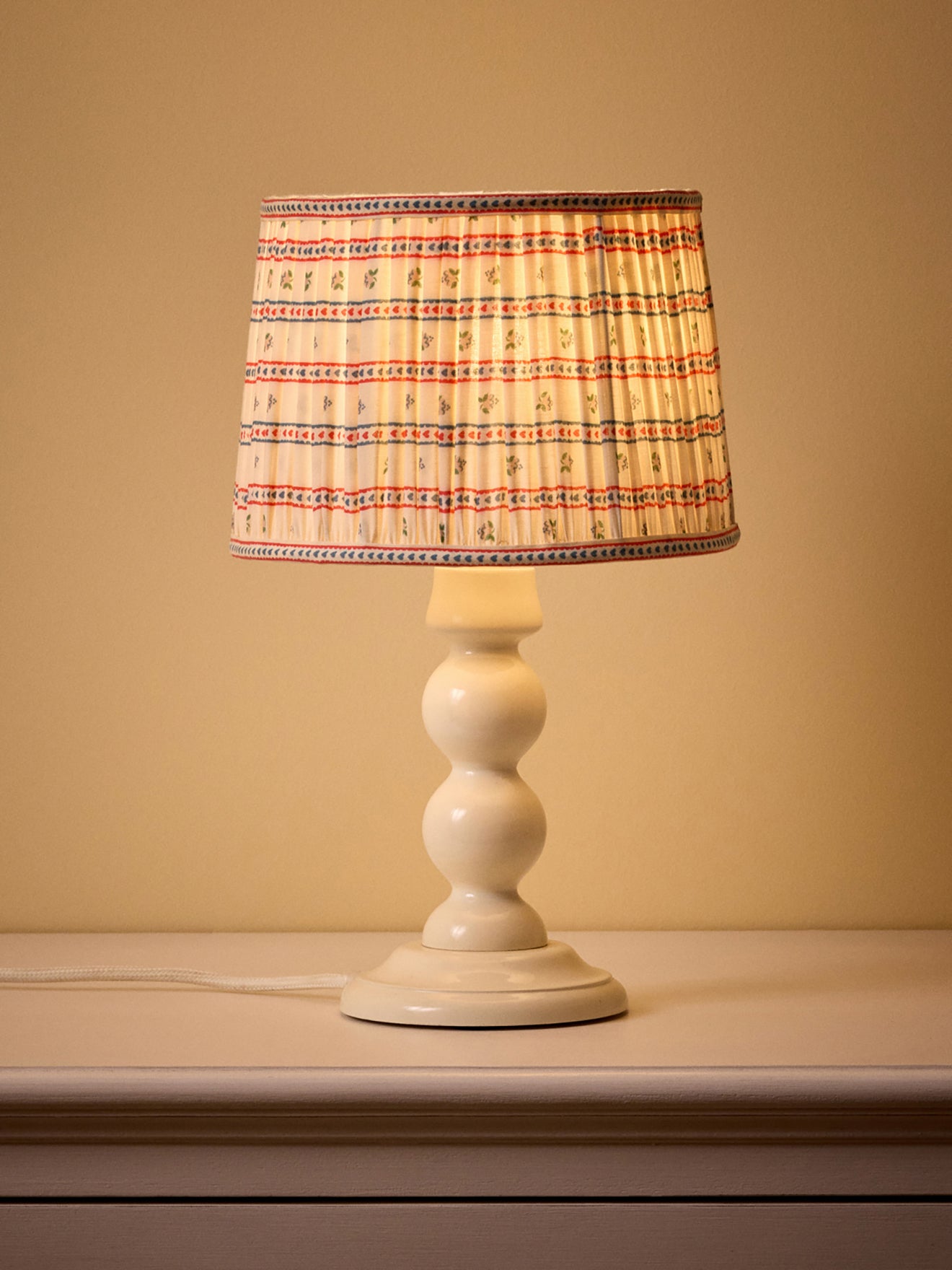Pleated Marine print lamp shade - small
