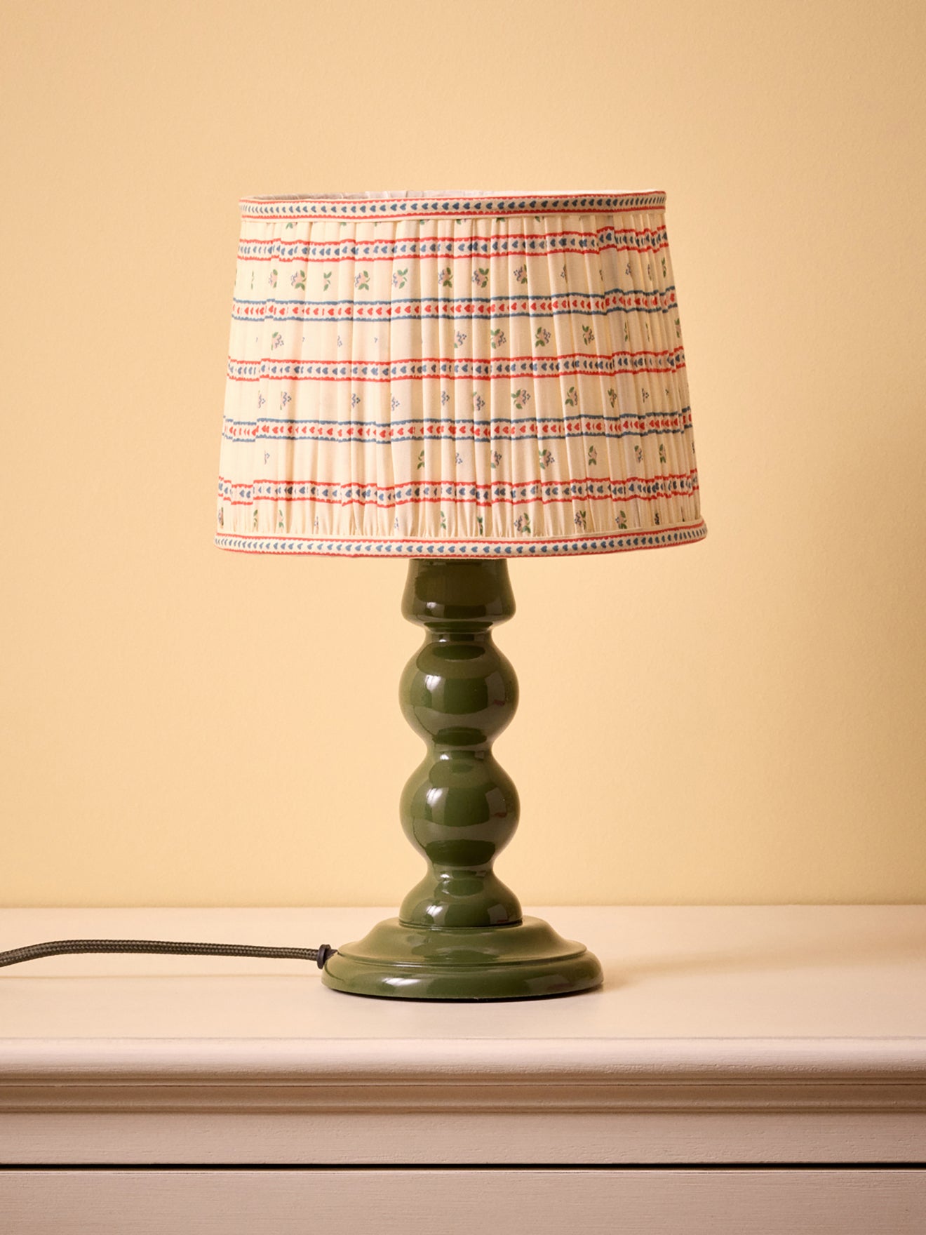Pleated Marine print lamp shade - small