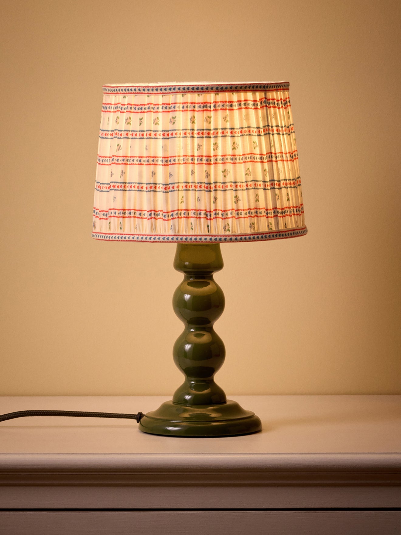 Pleated Marine print lamp shade - small