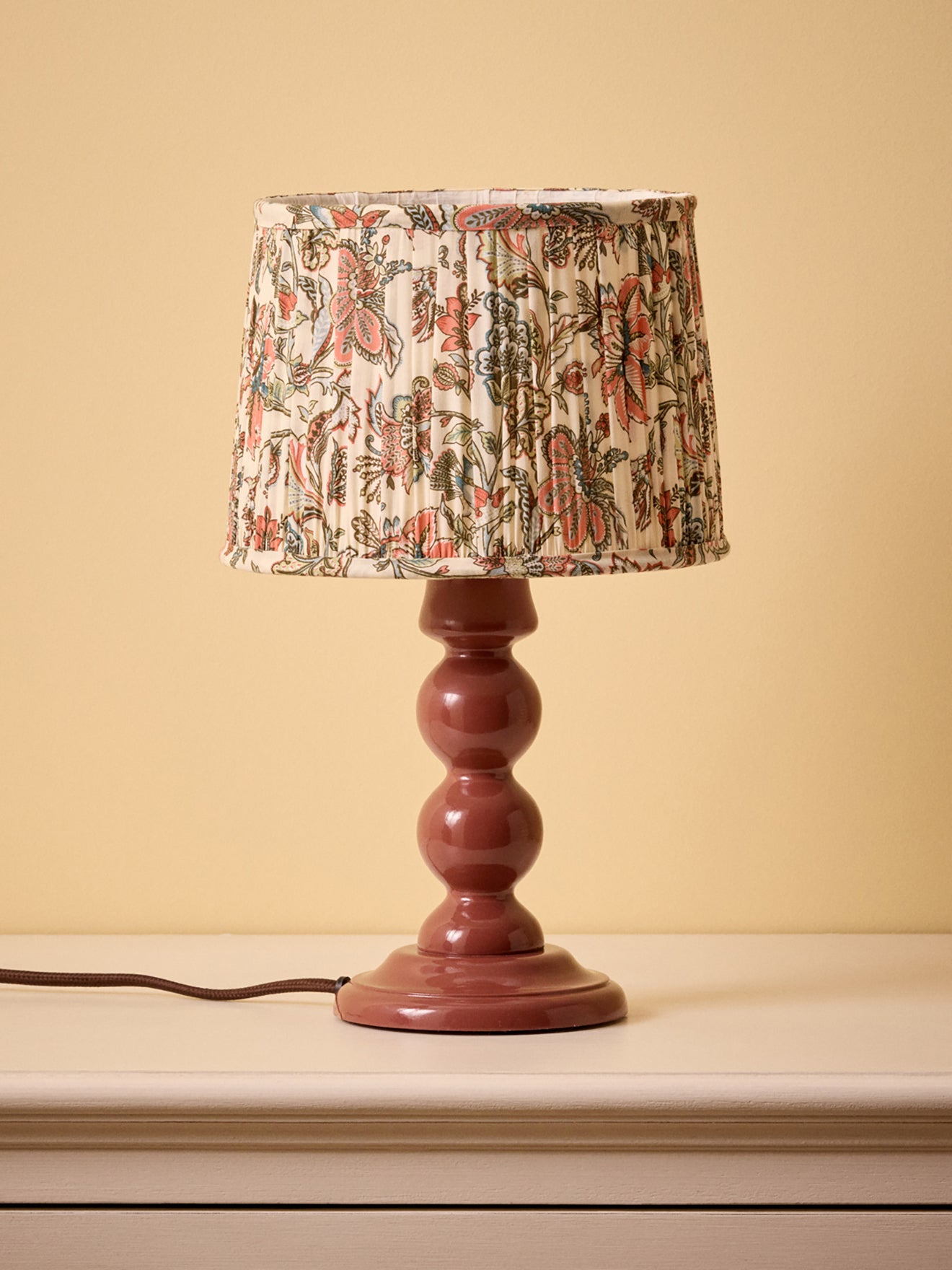 Pleated lampshade with Persia print - small