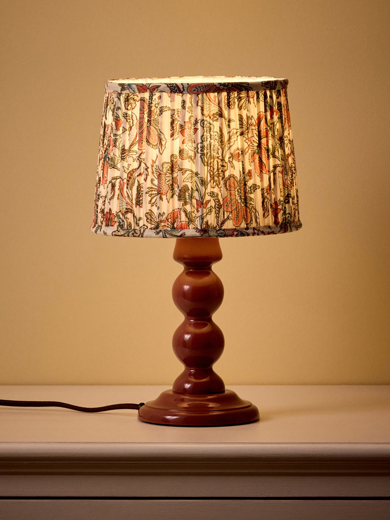 Pleated lampshade with Persia print - small