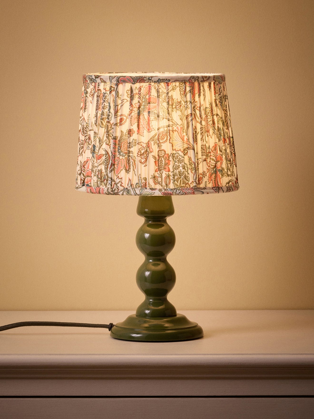 Pleated lampshade with Persia print - small
