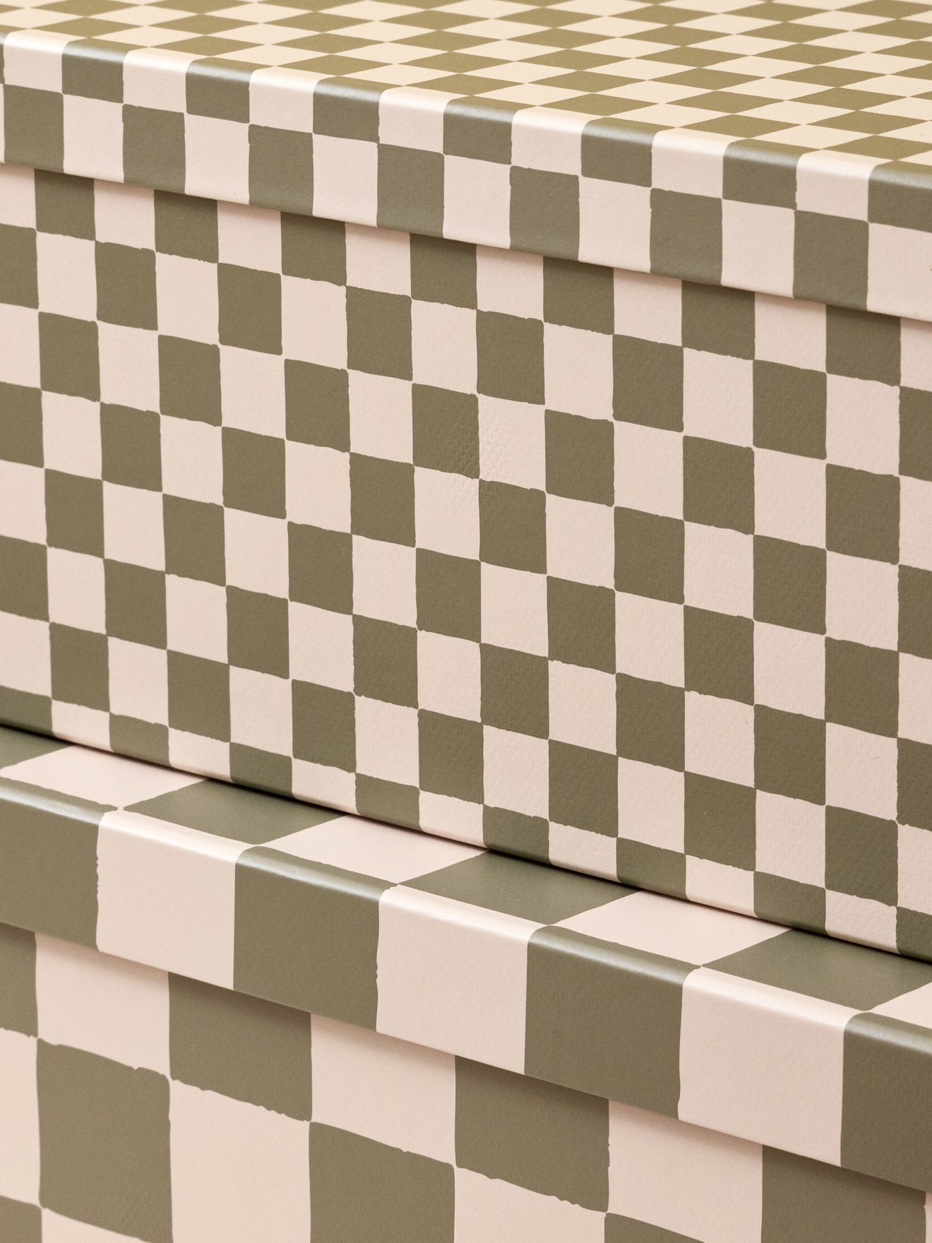 Boîte gigogne damier par lot de 2