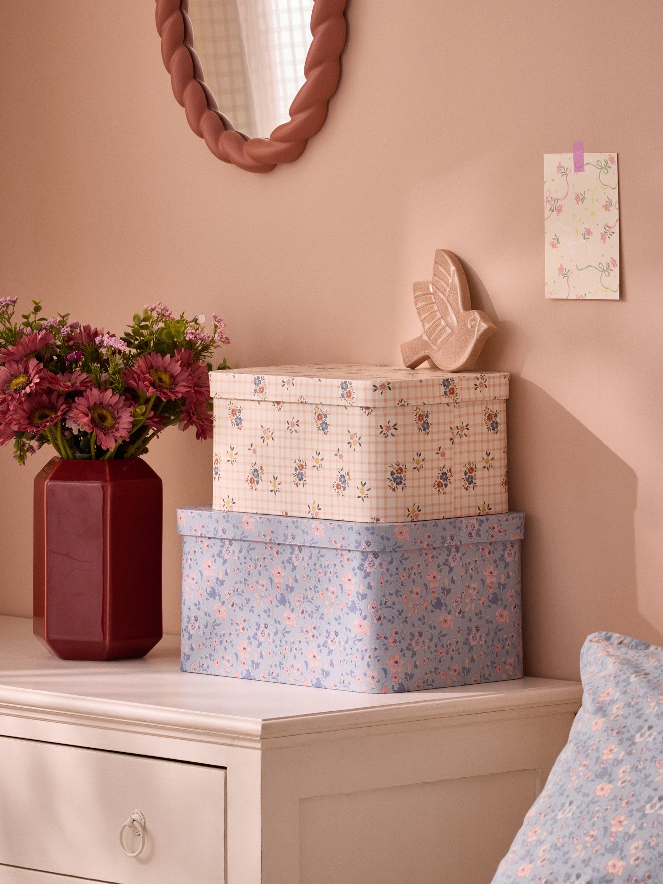 Set of 2 Rosemary-print nested boxes