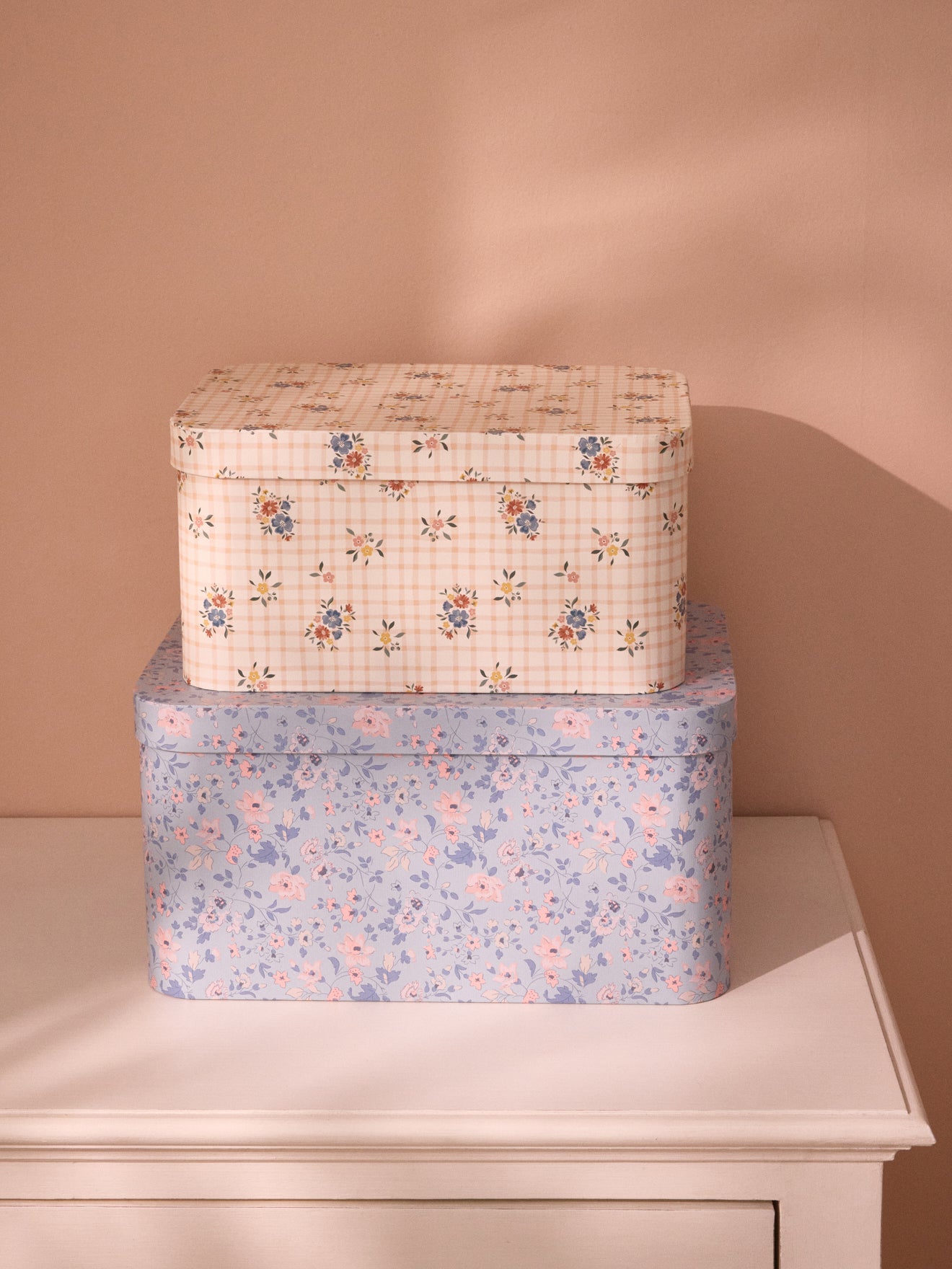 Set of 2 Rosemary-print nested boxes