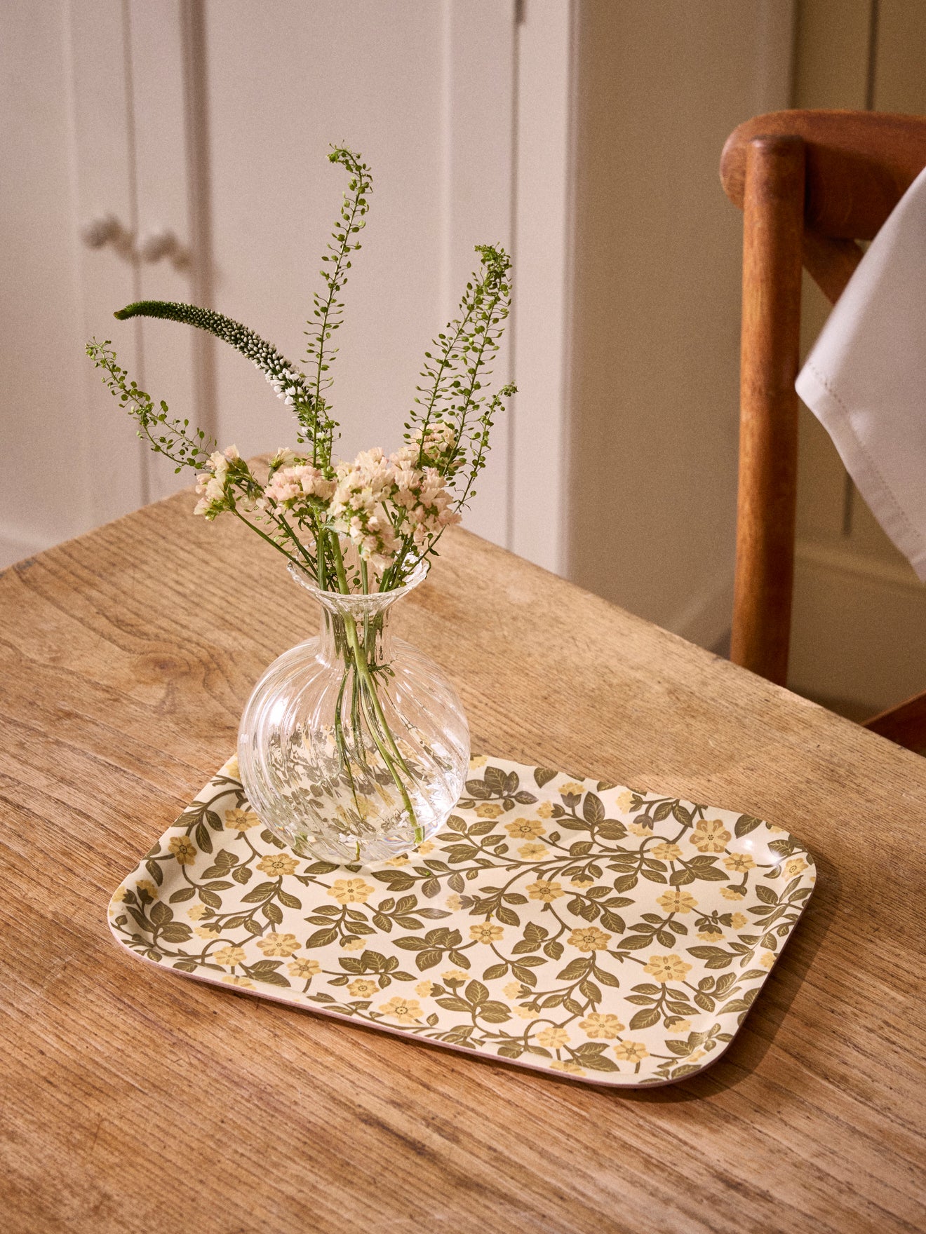 Plateau floral en bois