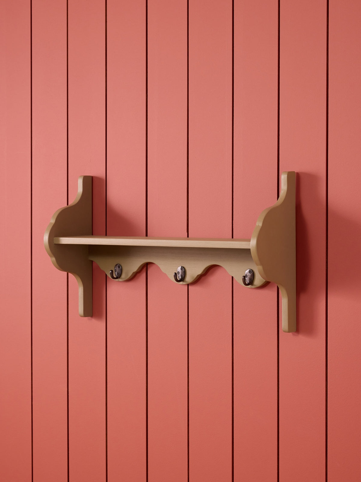 Amber mahogany wall shelf