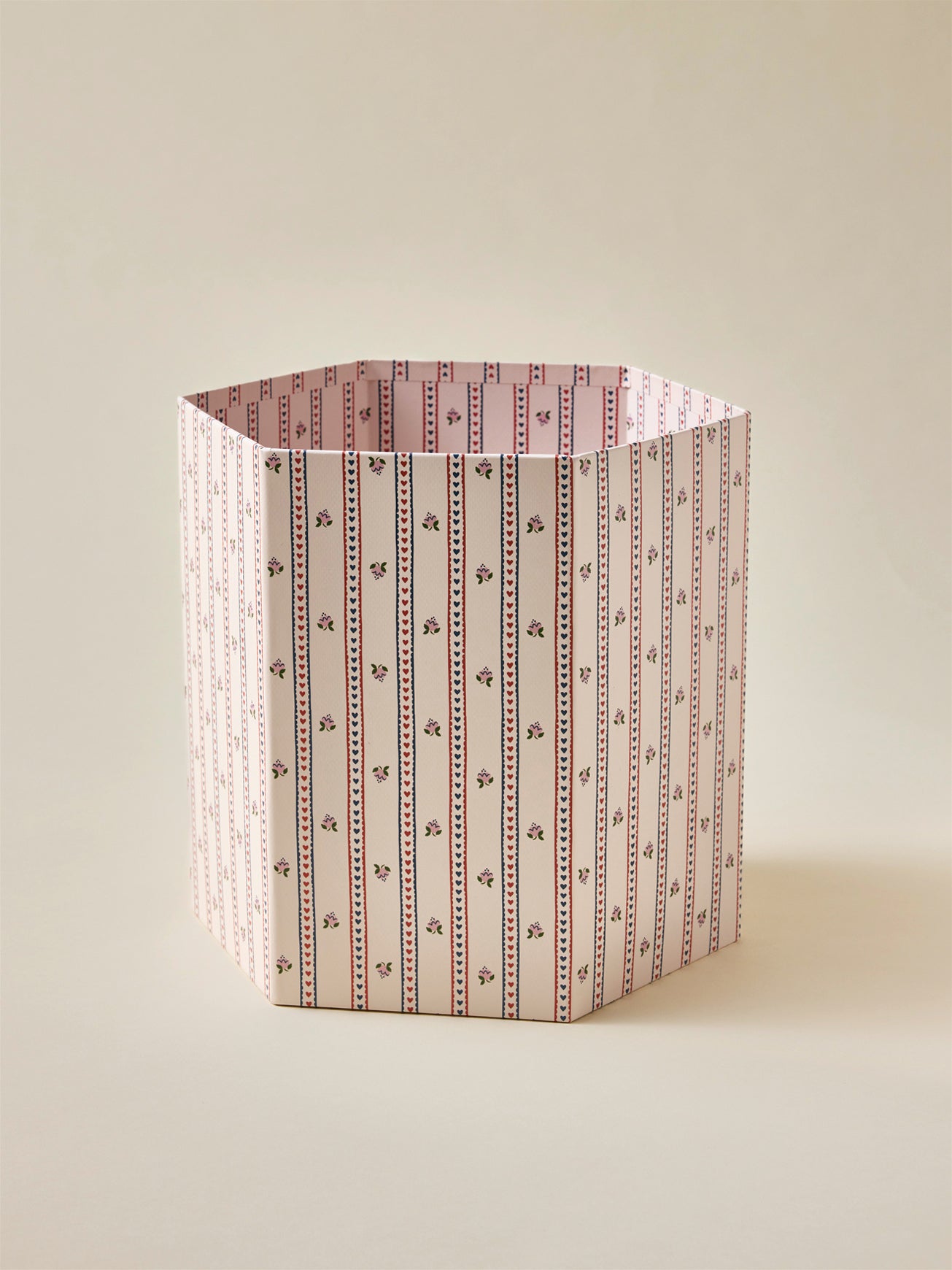 Six-sided paper waste basket