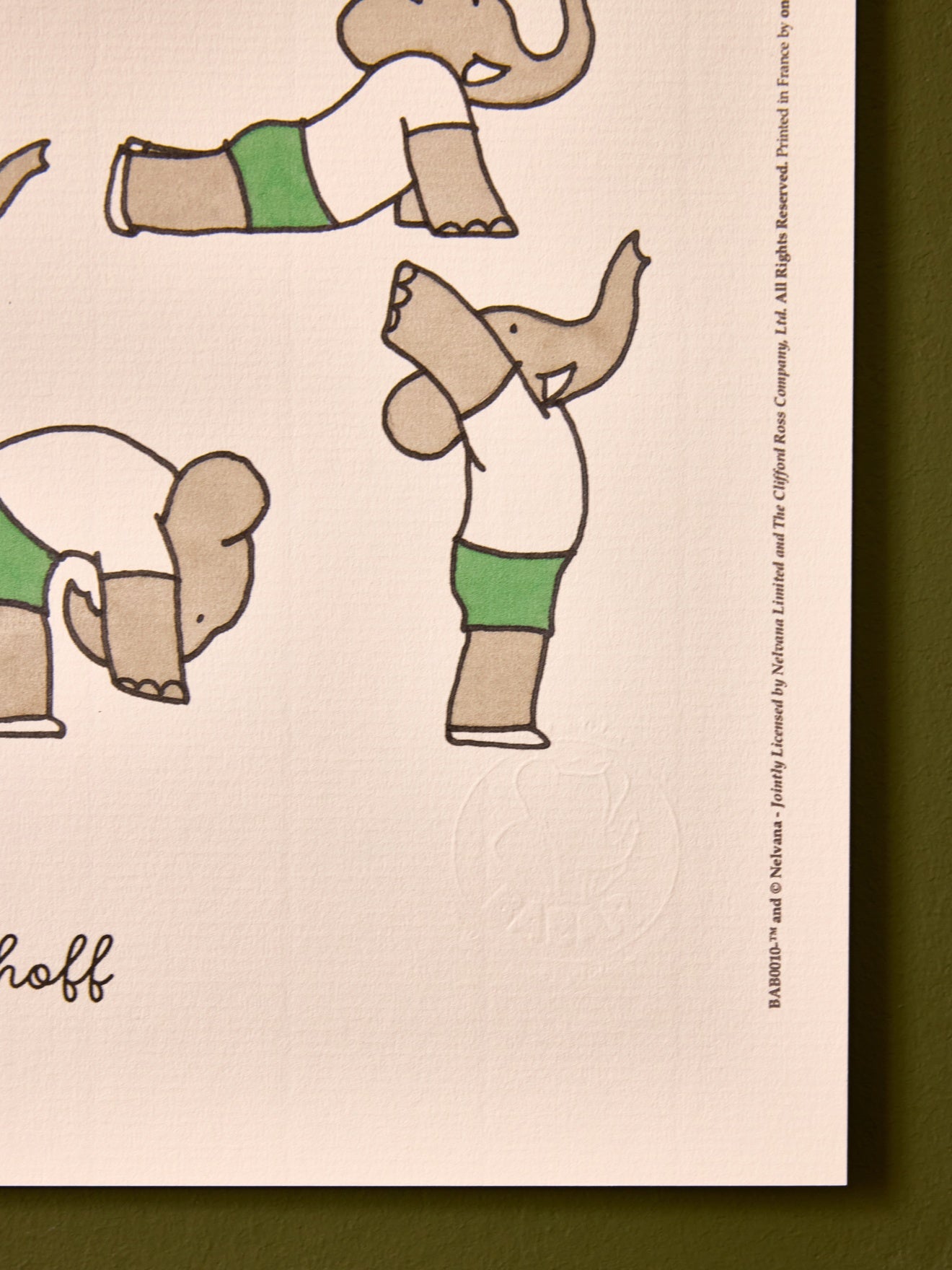 Babar does yoga poster - Cyrillus x Oneart