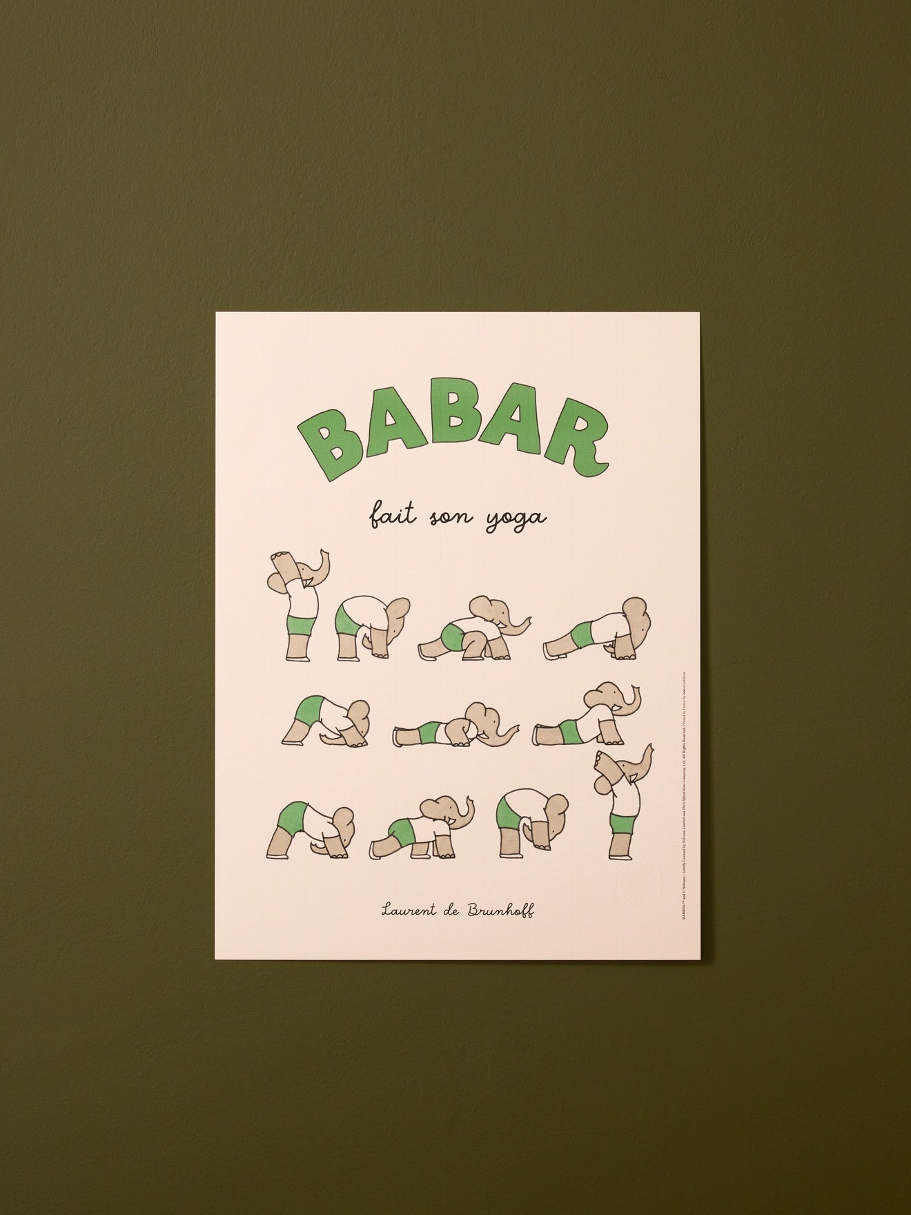 Babar does yoga poster - Cyrillus x Oneart