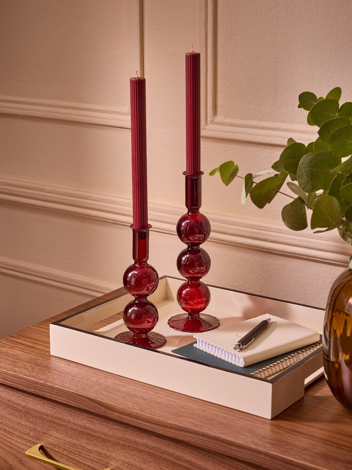 Auguste glass candlestick holder - Medium