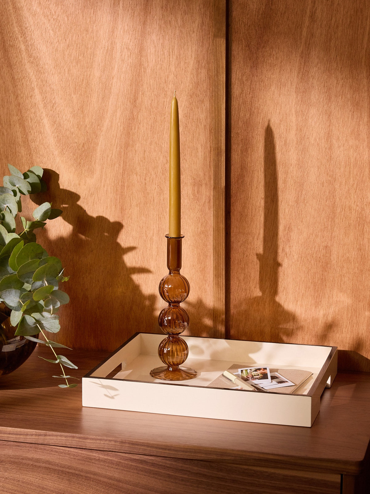 Auguste glass candlestick holder - Medium