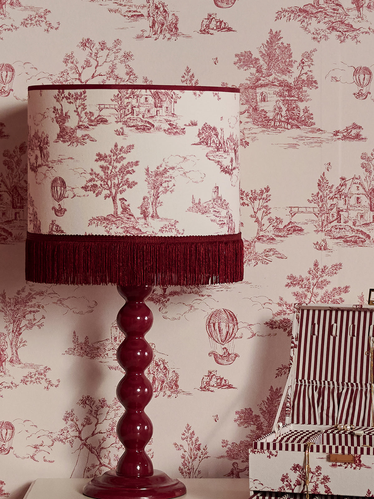 Abat-jour esprit toile de jouy - moyen modèle