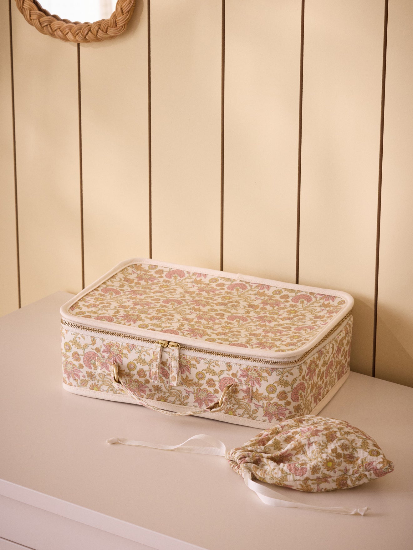 Albertine print fabric suitcase
