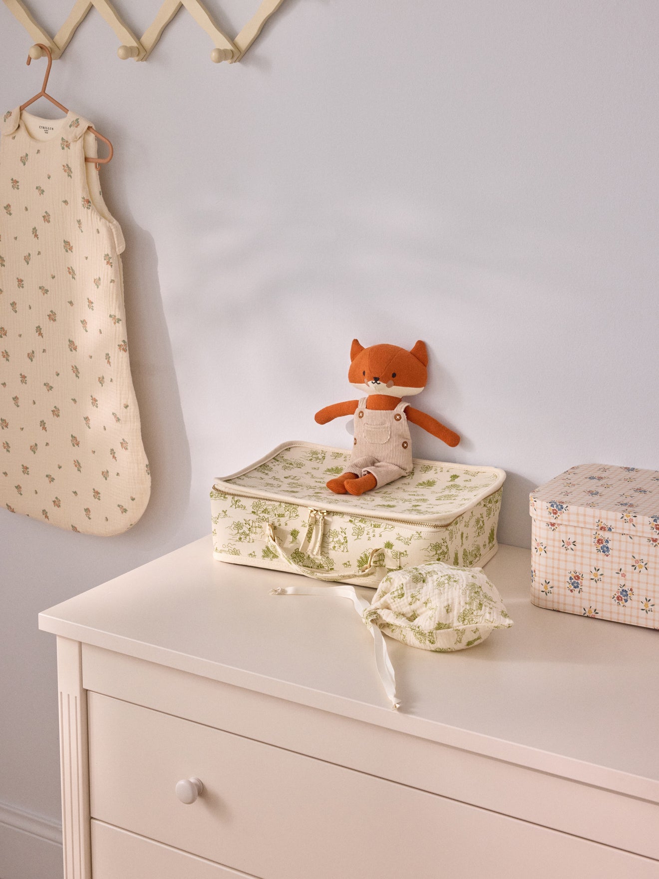 Albertine print fabric suitcase