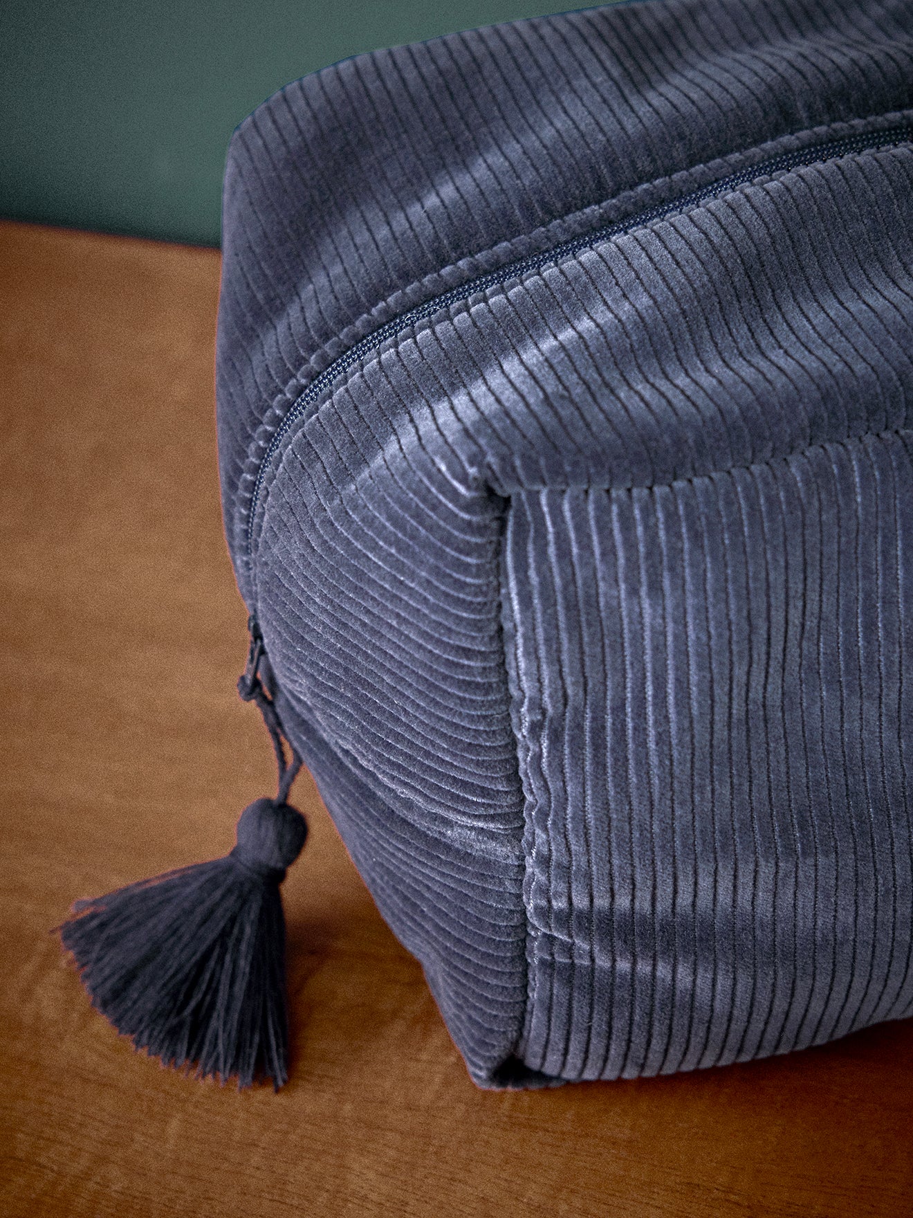 Corduroy toiletries pouch