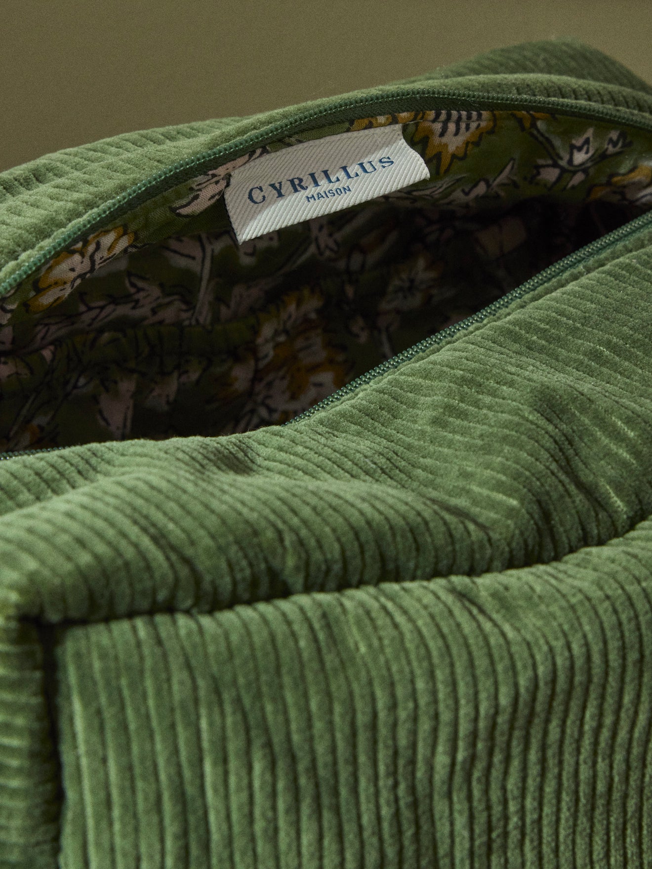 Corduroy toiletries pouch