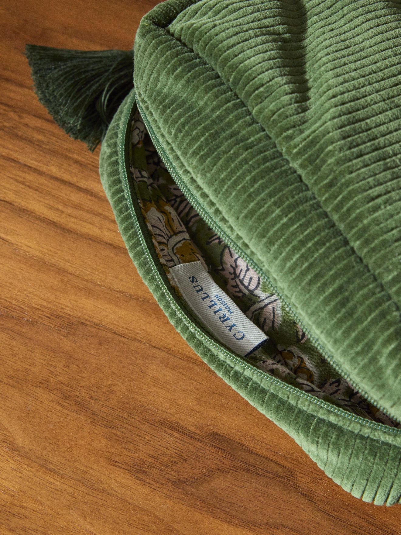 Corduroy toiletries pouch