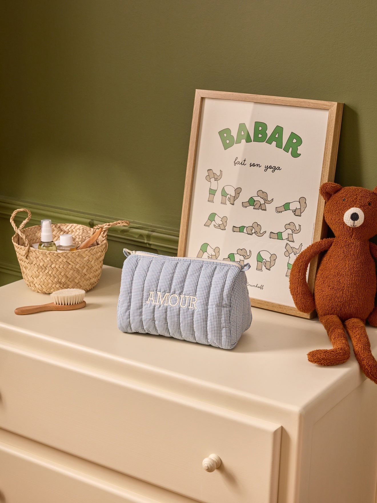 Trousse de toilette en coton vichy