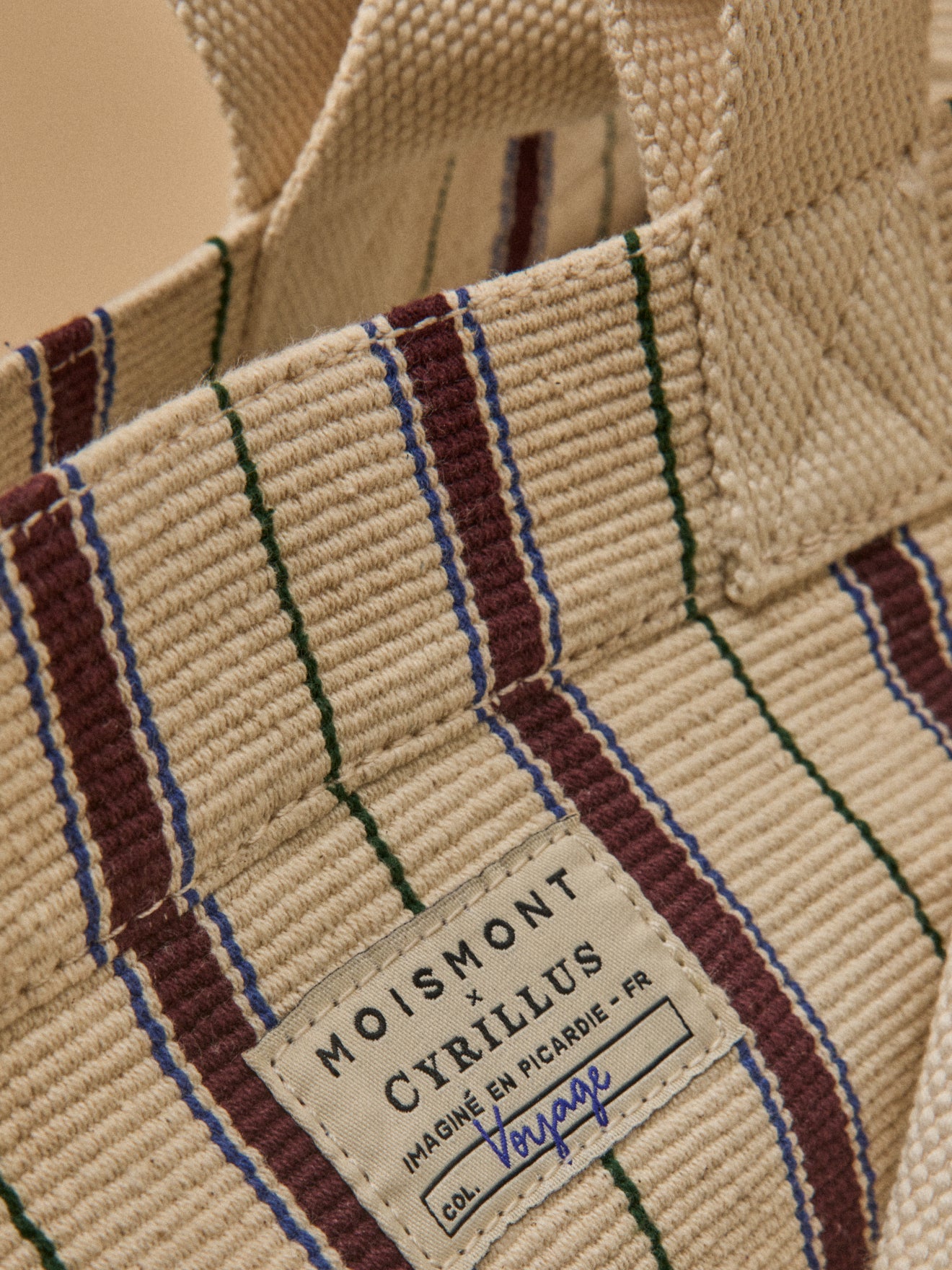 Large striped tote bag - Cyrillus x Moismont Collaboration