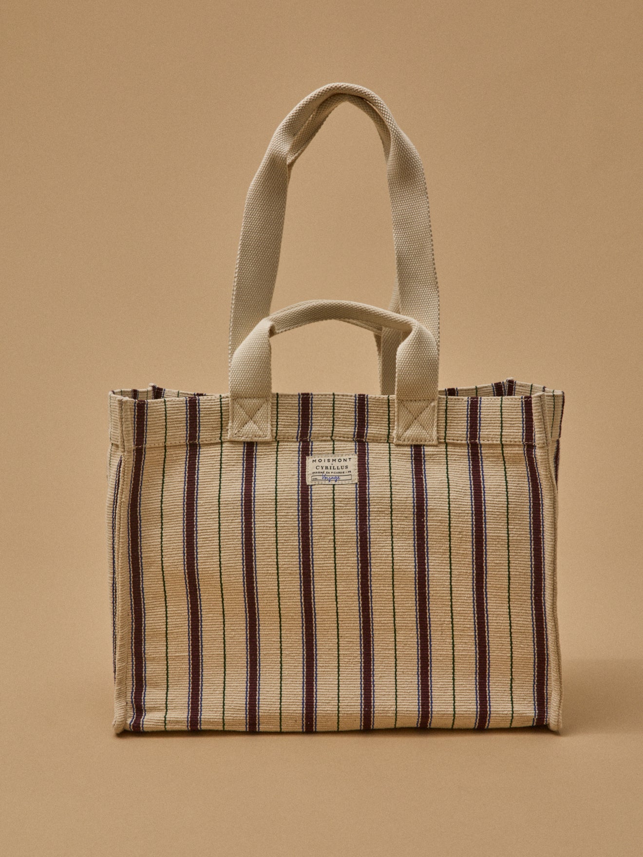 Large striped tote bag - Cyrillus x Moismont Collaboration