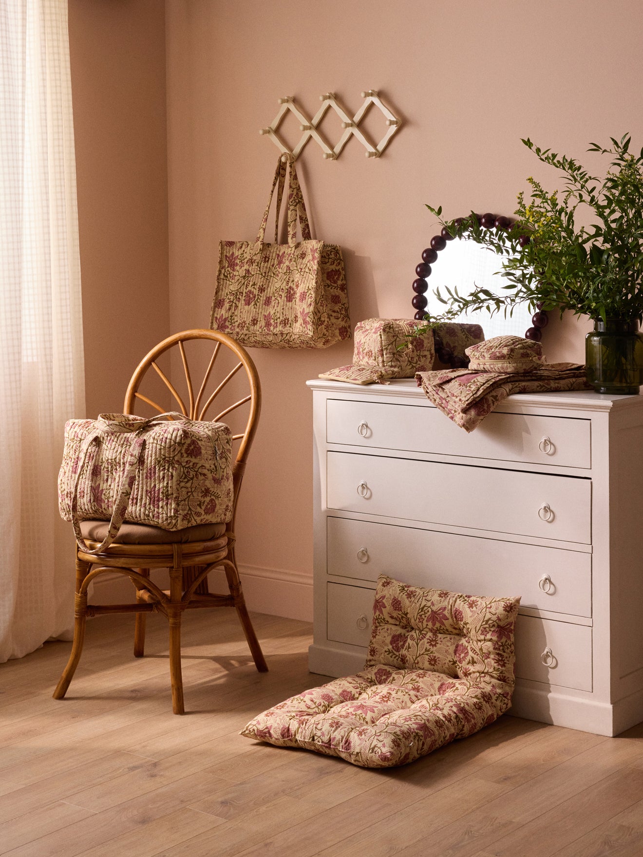 Indian print quilted tote bag