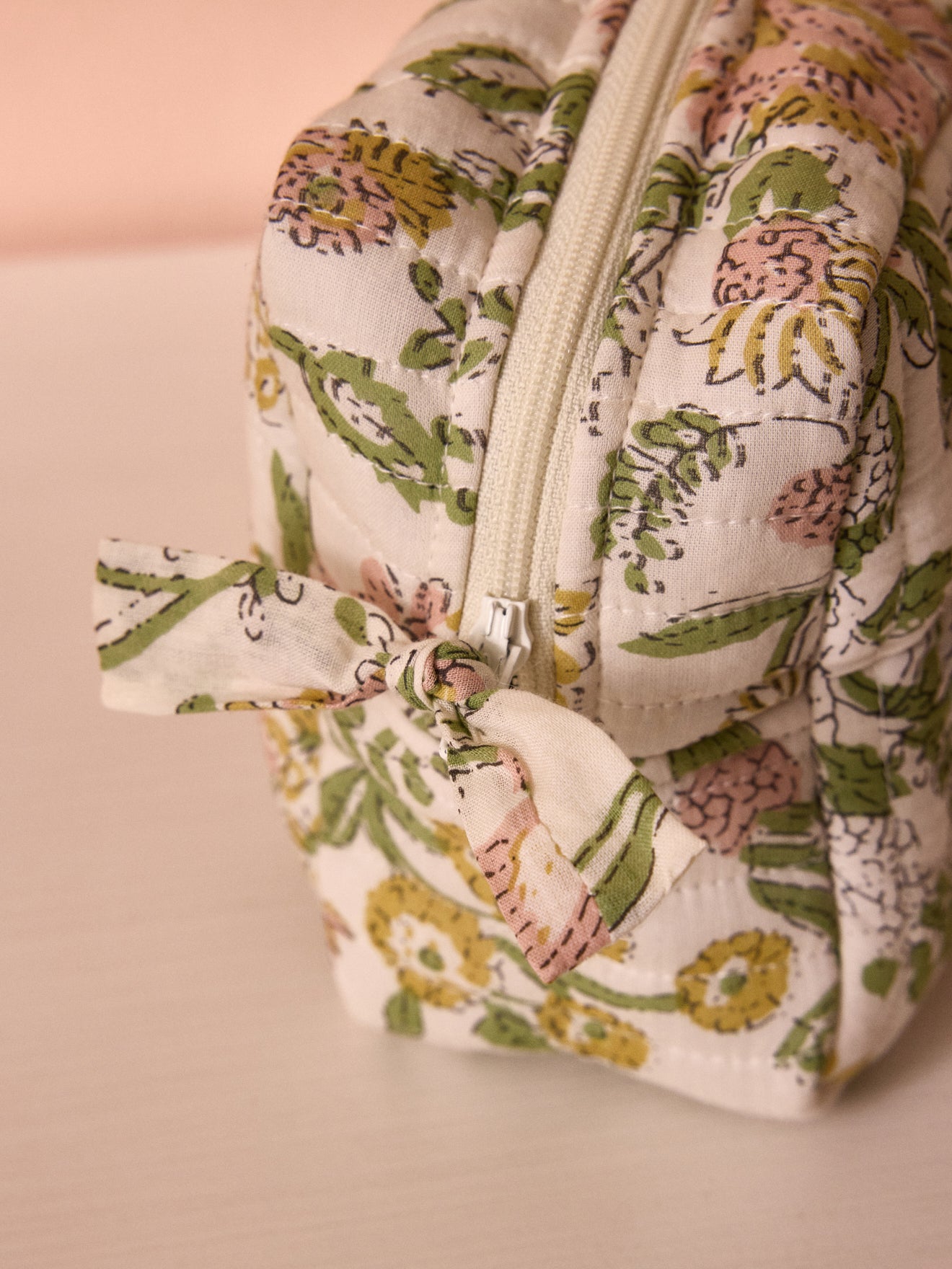 Trousse de toilette imprimé fleuri indien
